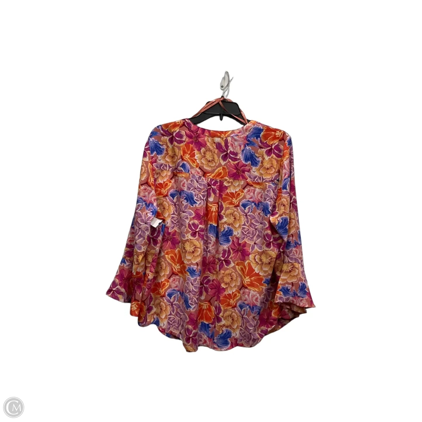 Blouse Long Sleeve By Style And Company In Floral Print, Size: Xlp