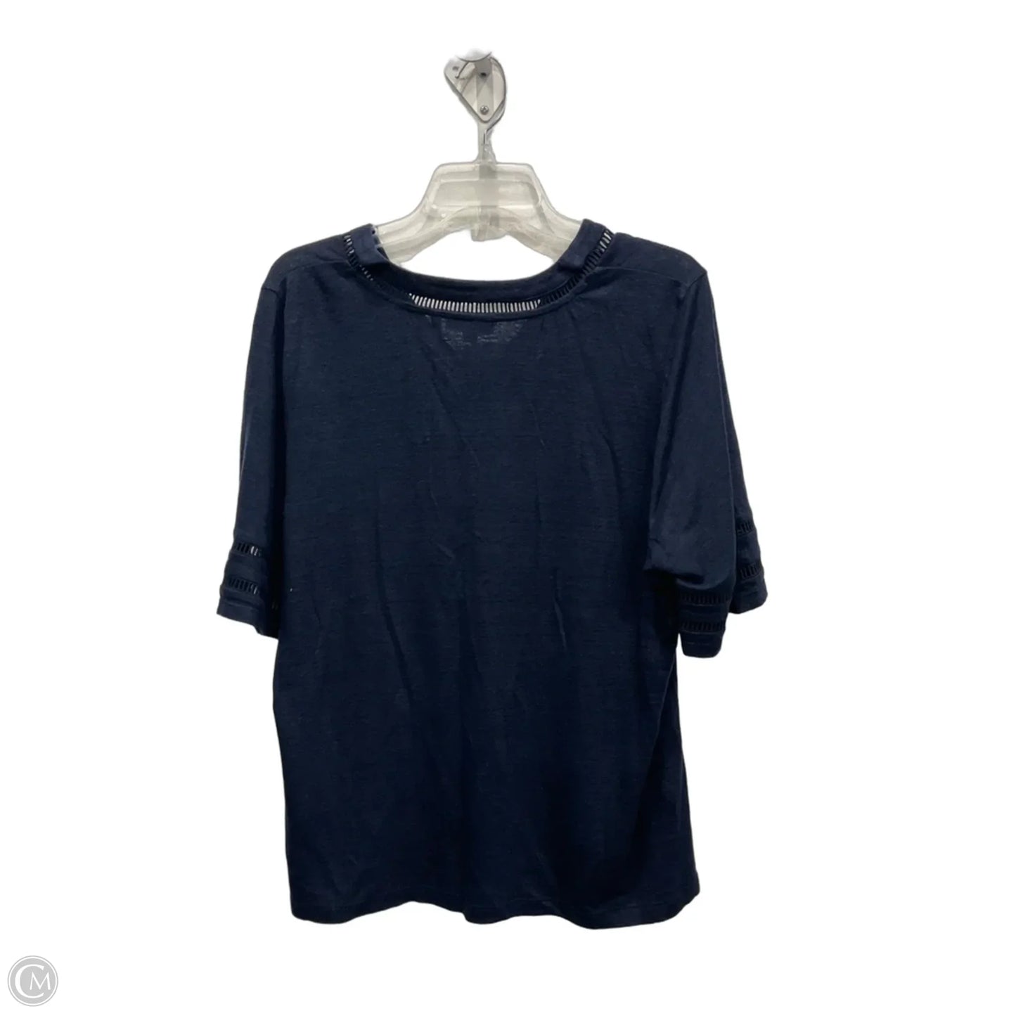 Top Short Sleeve Basic By Chicos In Navy, Size: L