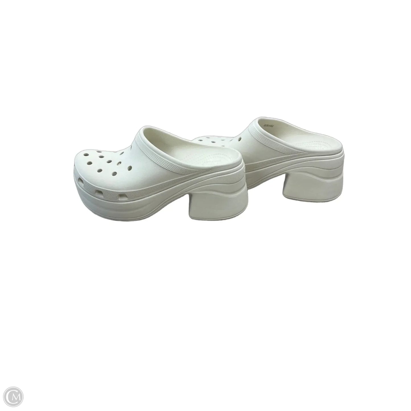Shoes Heels Block By Crocs In White, Size: 10