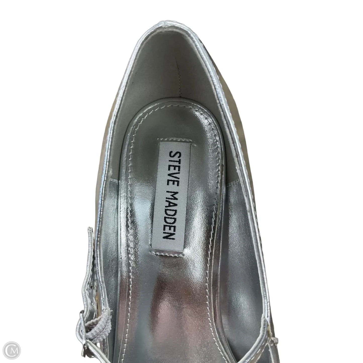 Shoes Heels Block By Steve Madden In Silver, Size: 9.5