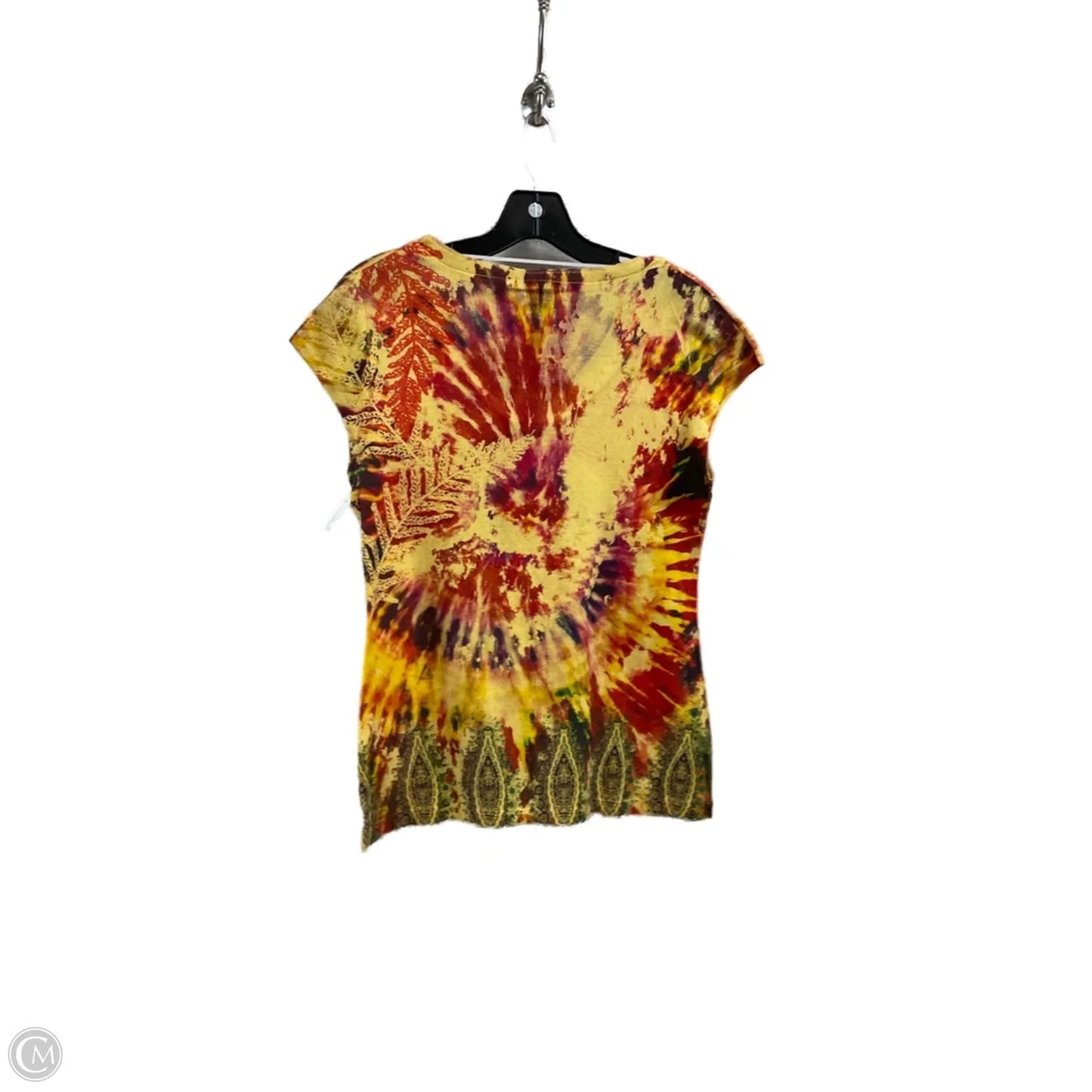 Top Short Sleeve By One World In Yellow, Size: L