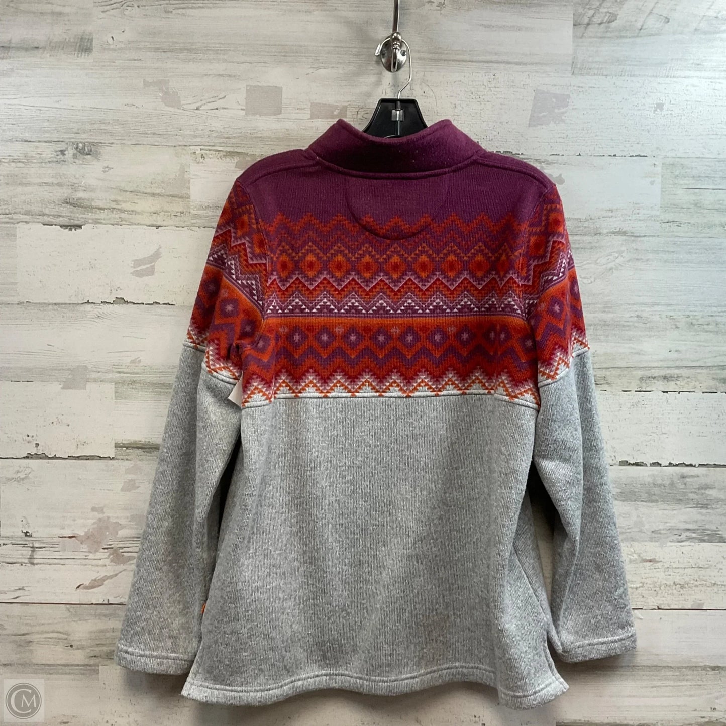 Top Long Sleeve By Orvis In Grey & Purple, Size: L