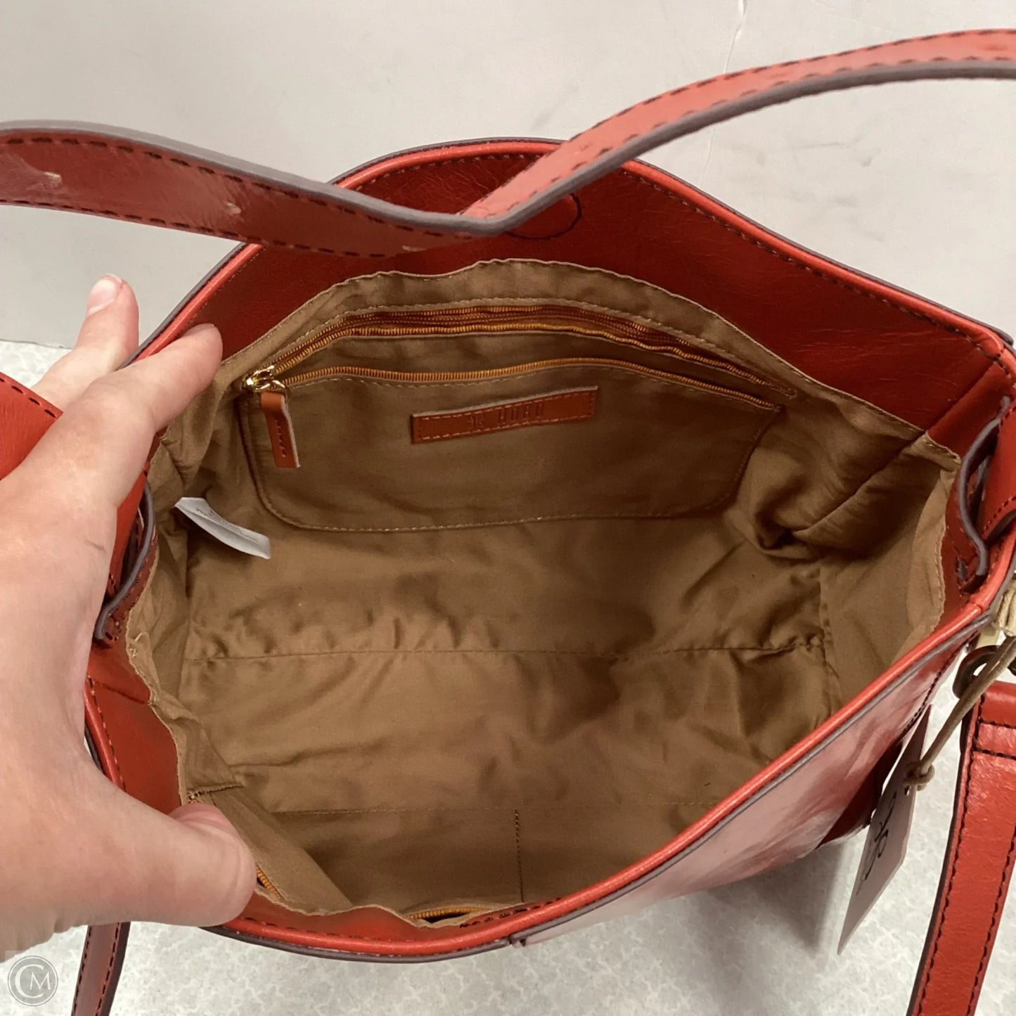 Handbag Leather By Hobo Intl, Size: Medium