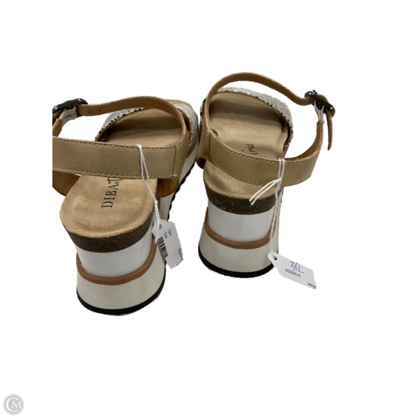 Sandals Heels Wedge By Diba In Tan, Size: 7.5