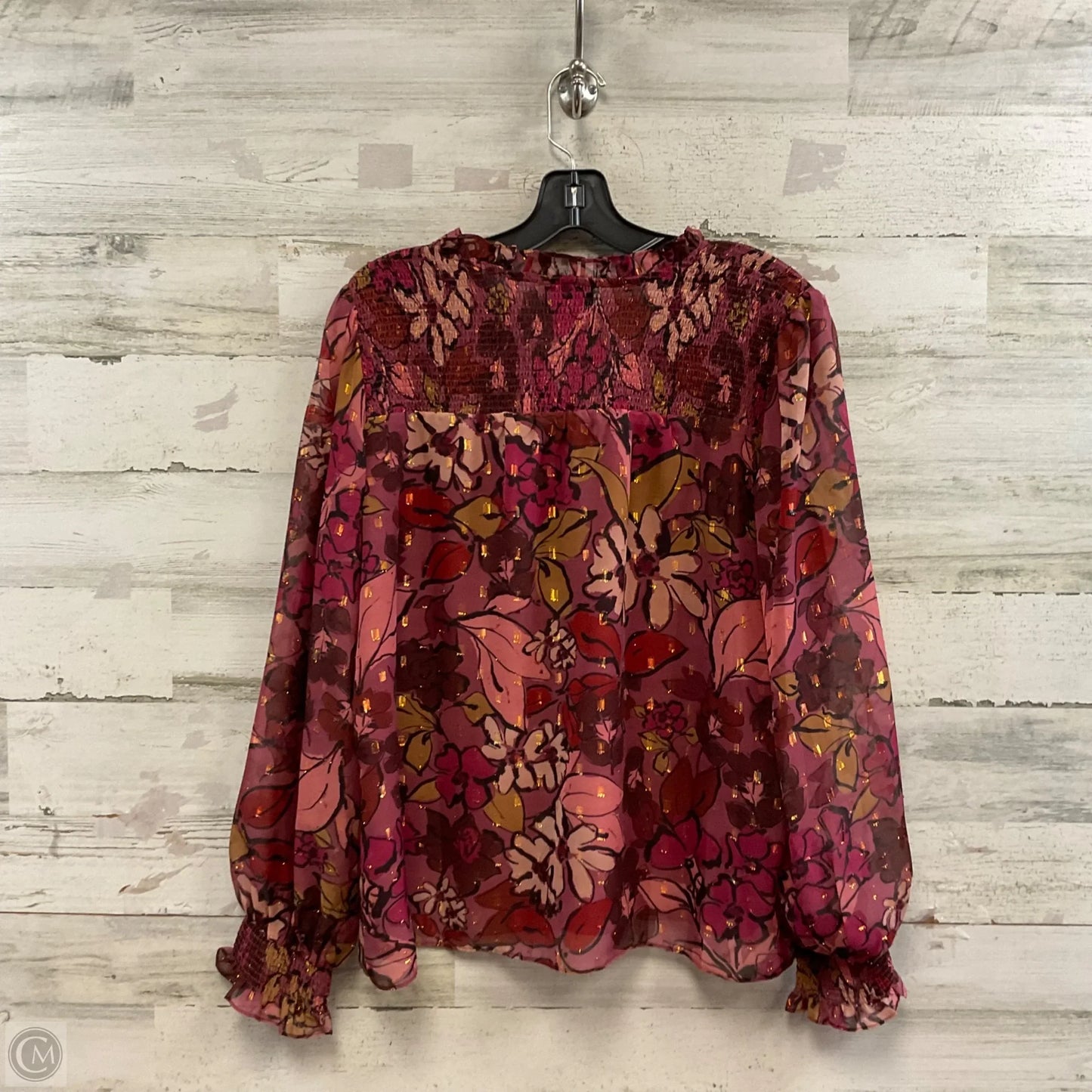 Blouse Long Sleeve By Fate In Pink, Size: S