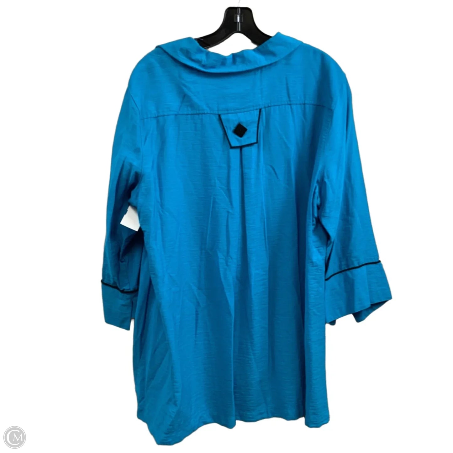 Blouse 3/4 Sleeve By Ali Miles In Blue, Size: Xl