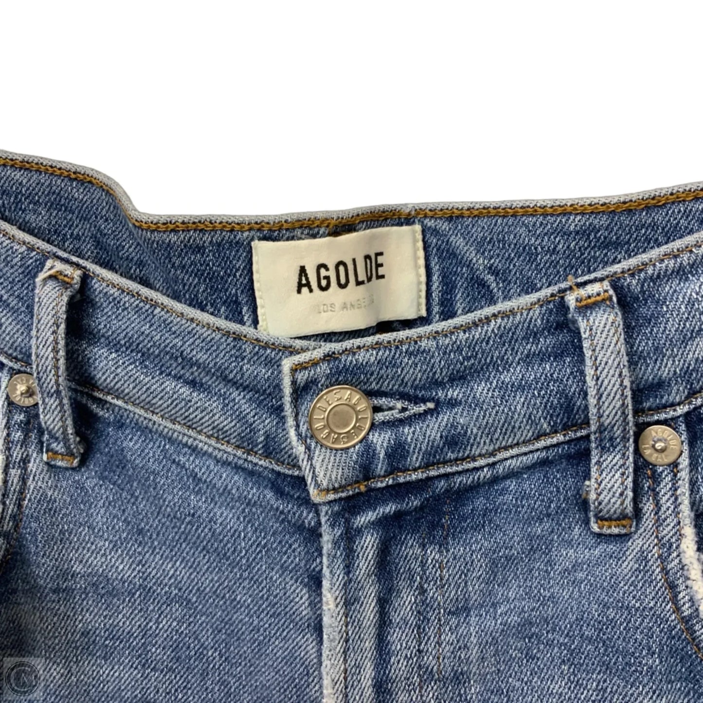 Jeans Straight By Agolde In Blue Denim, Size: 4