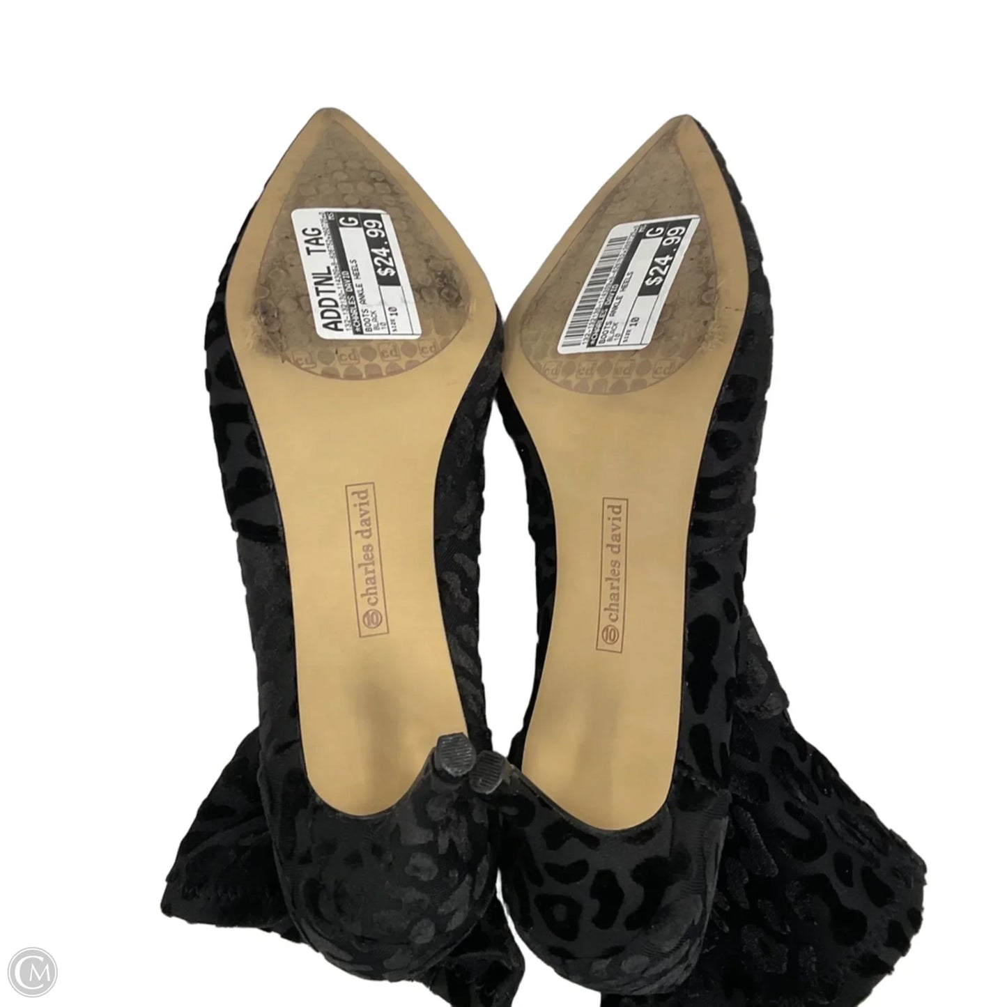 Boots Ankle Heels By Charles David In Black, Size: 10