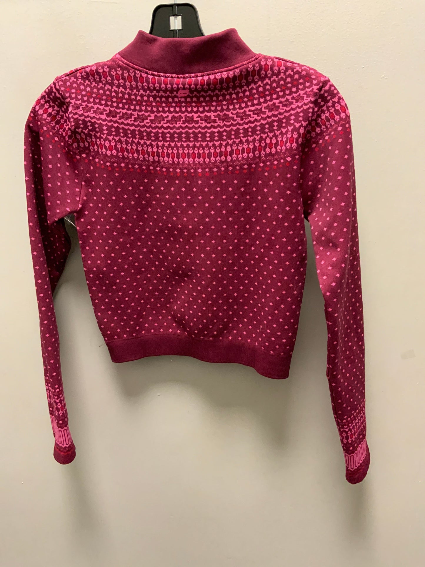 Athletic Top Long Sleeve Crewneck By Fabletics In Maroon, Size: Xs