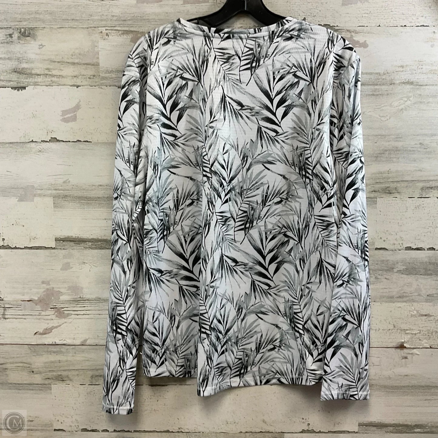 Top Long Sleeve By Reel Legends In Black & White, Size: L