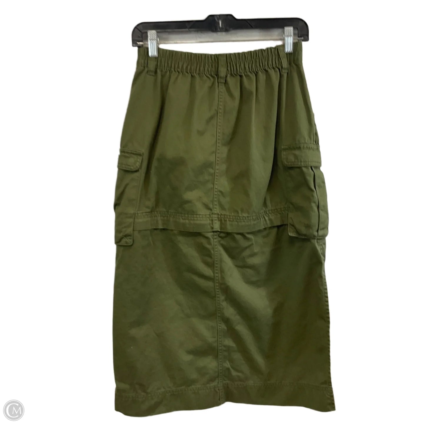 Skirt Midi By Madewell In Green Denim, Size: Xs