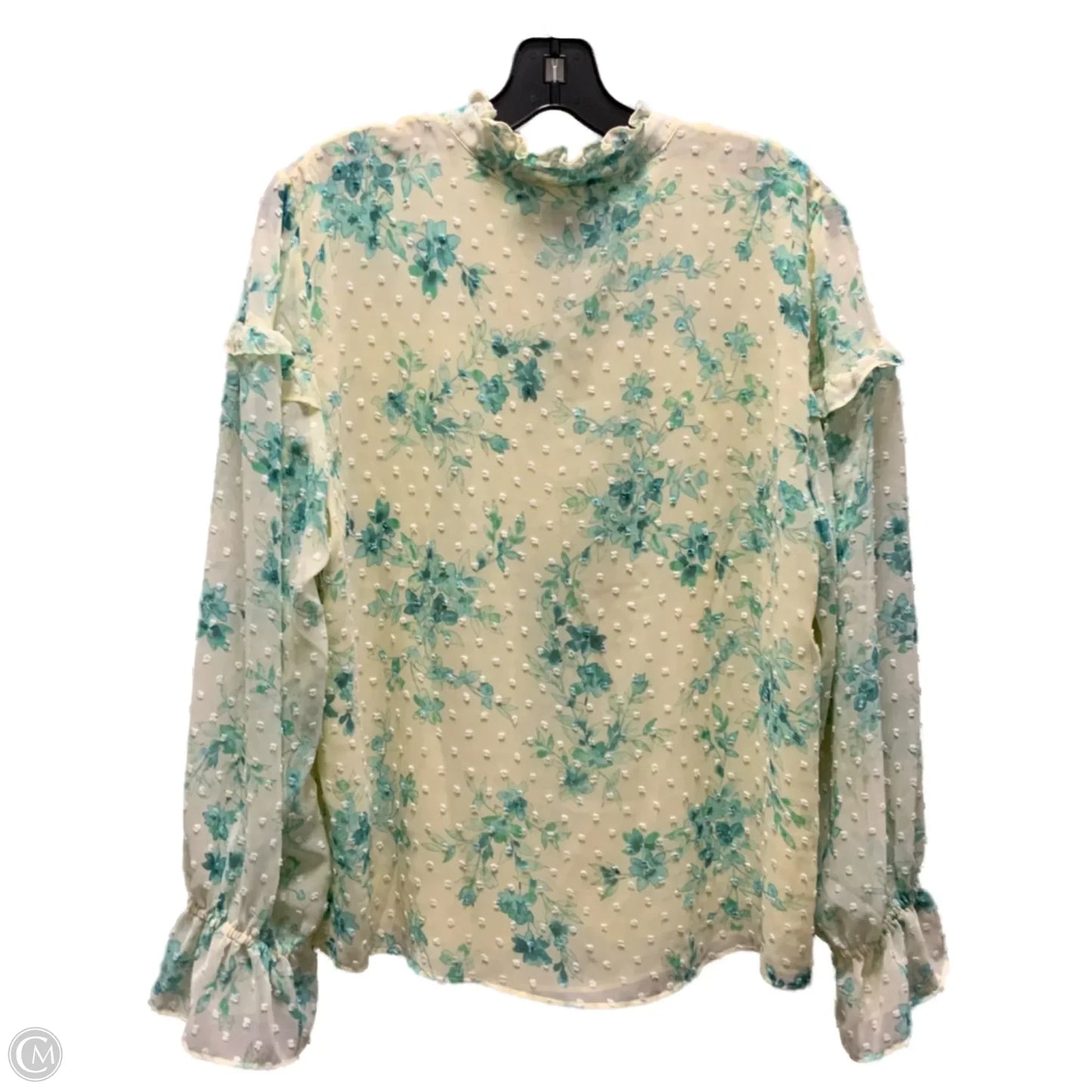 Blouse Long Sleeve By Cece In Yellow, Size: L