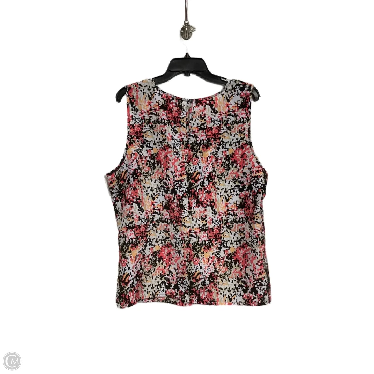 Blouse Sleeveless By Cj Banks In Black & Pink, Size: 1x