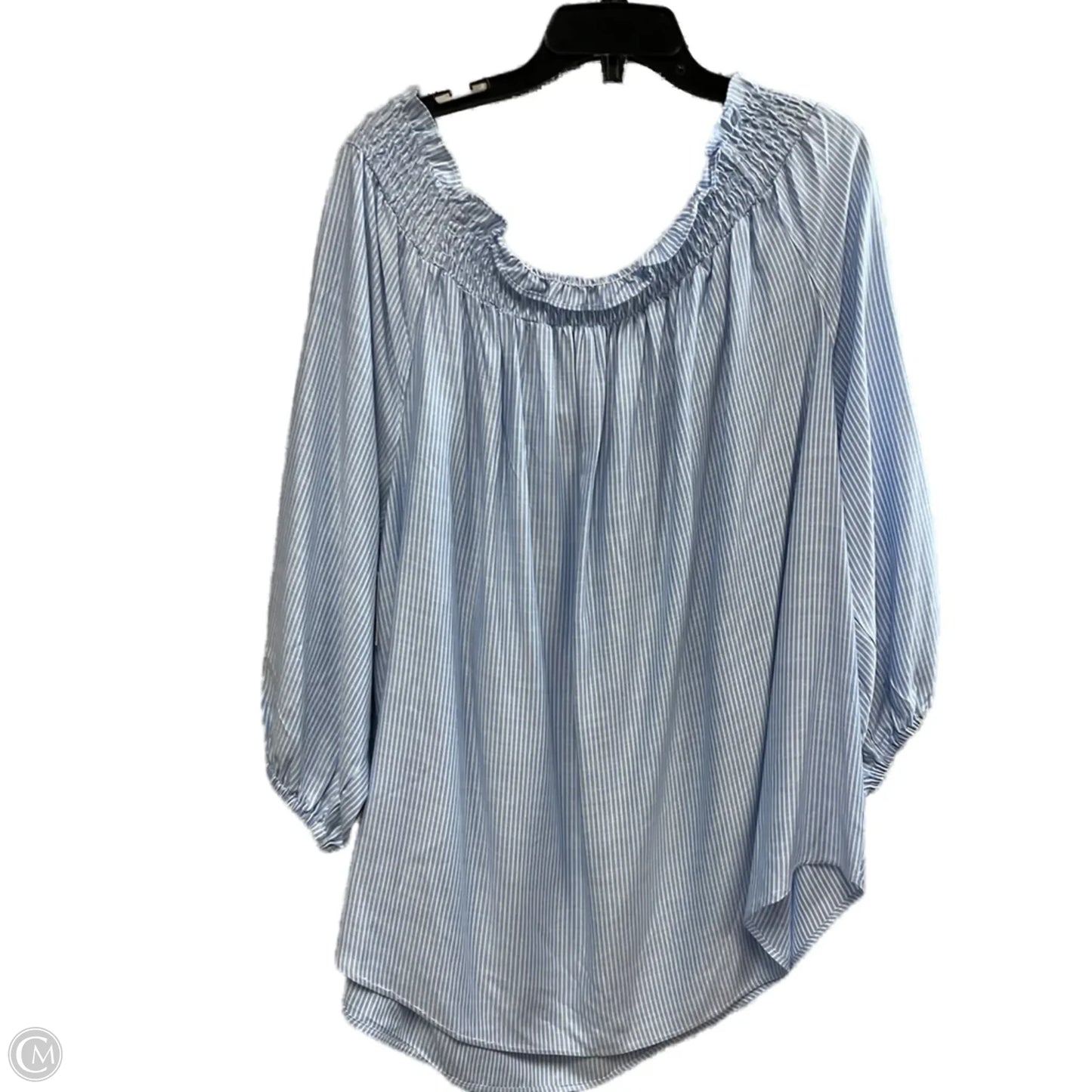 Blouse 3/4 Sleeve By Tommy Hilfiger In Blue, Size: 1x