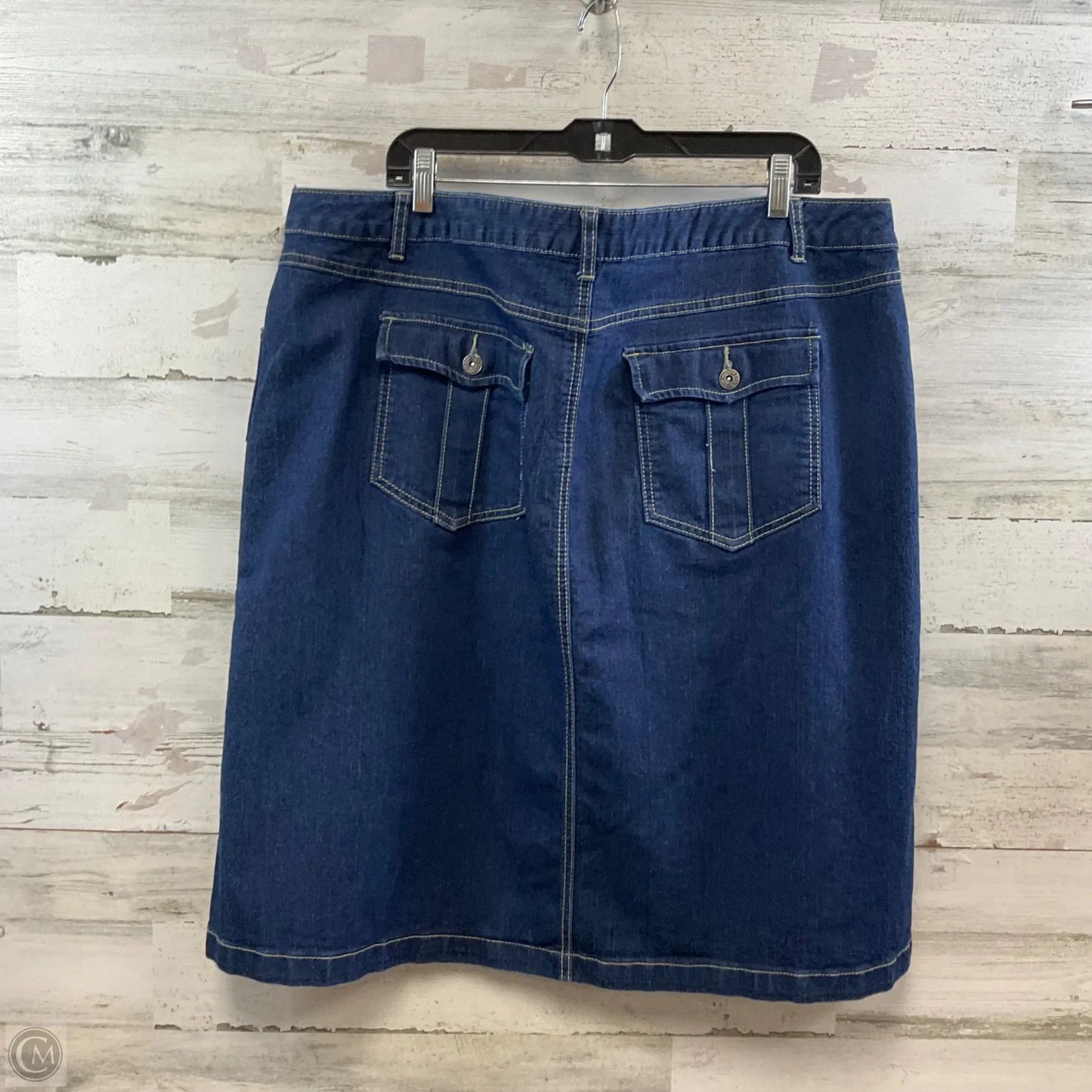 Skirt Mini & Short By Cj Banks In Blue Denim, Size: 22