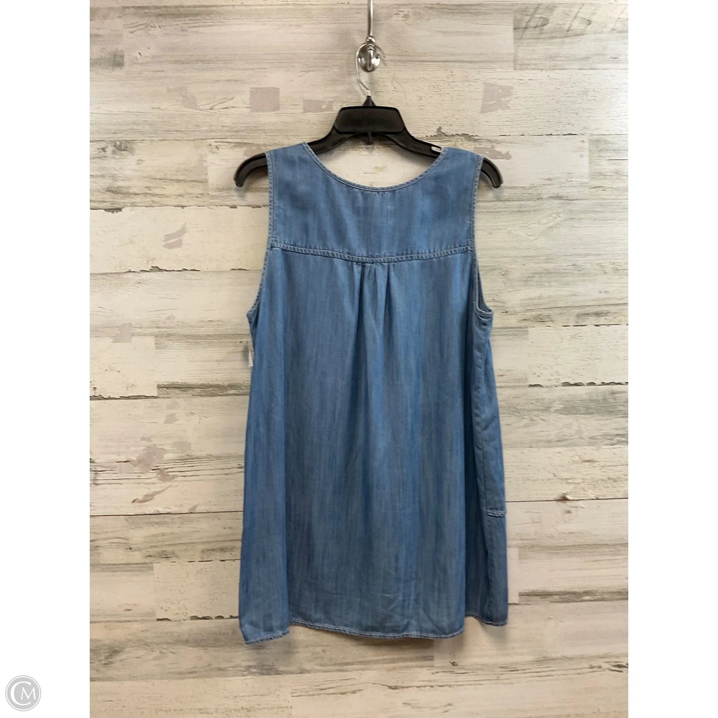 Blouse Sleeveless By Karen Kane In Blue Denim, Size: L