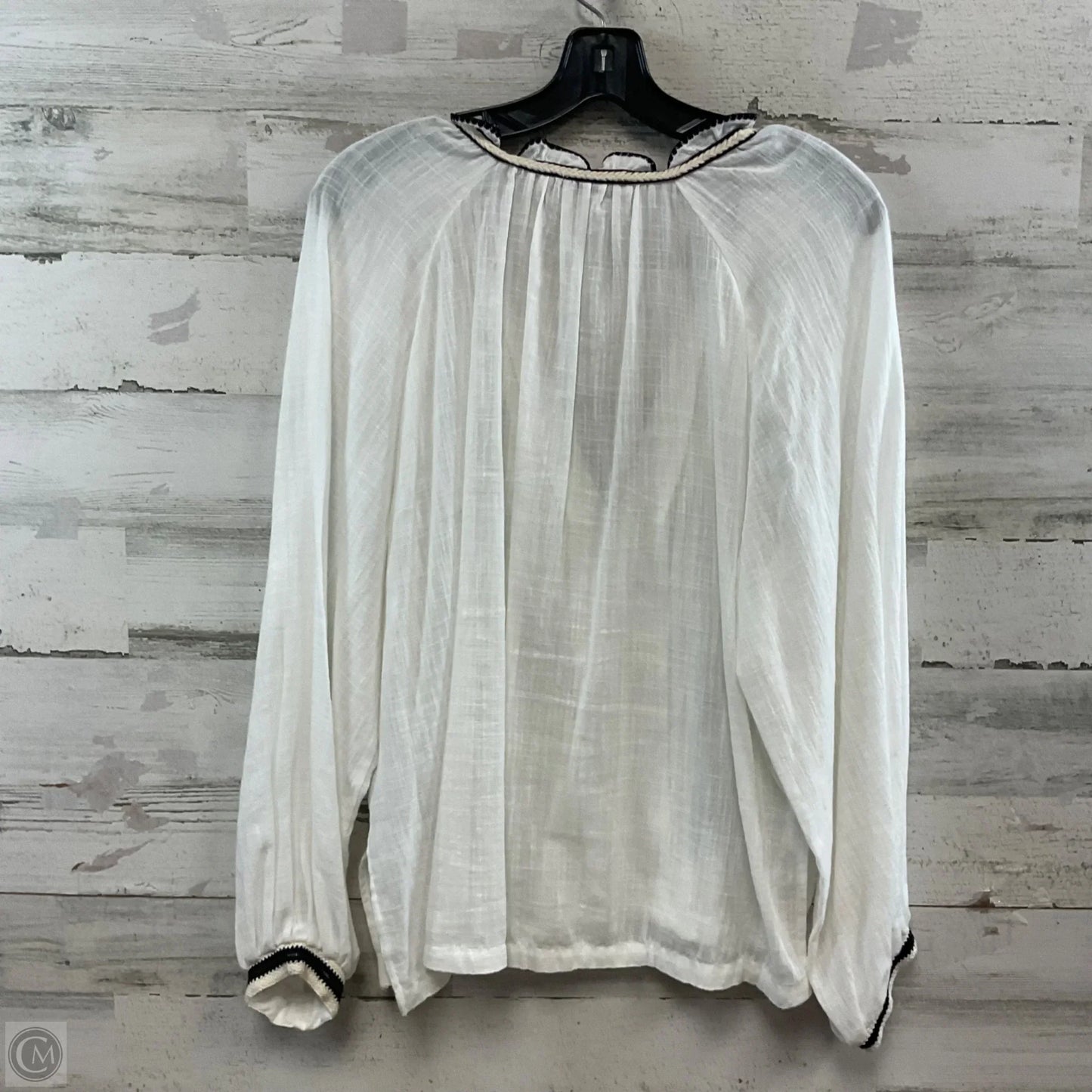 Blouse Long Sleeve By Zara In White, Size: M
