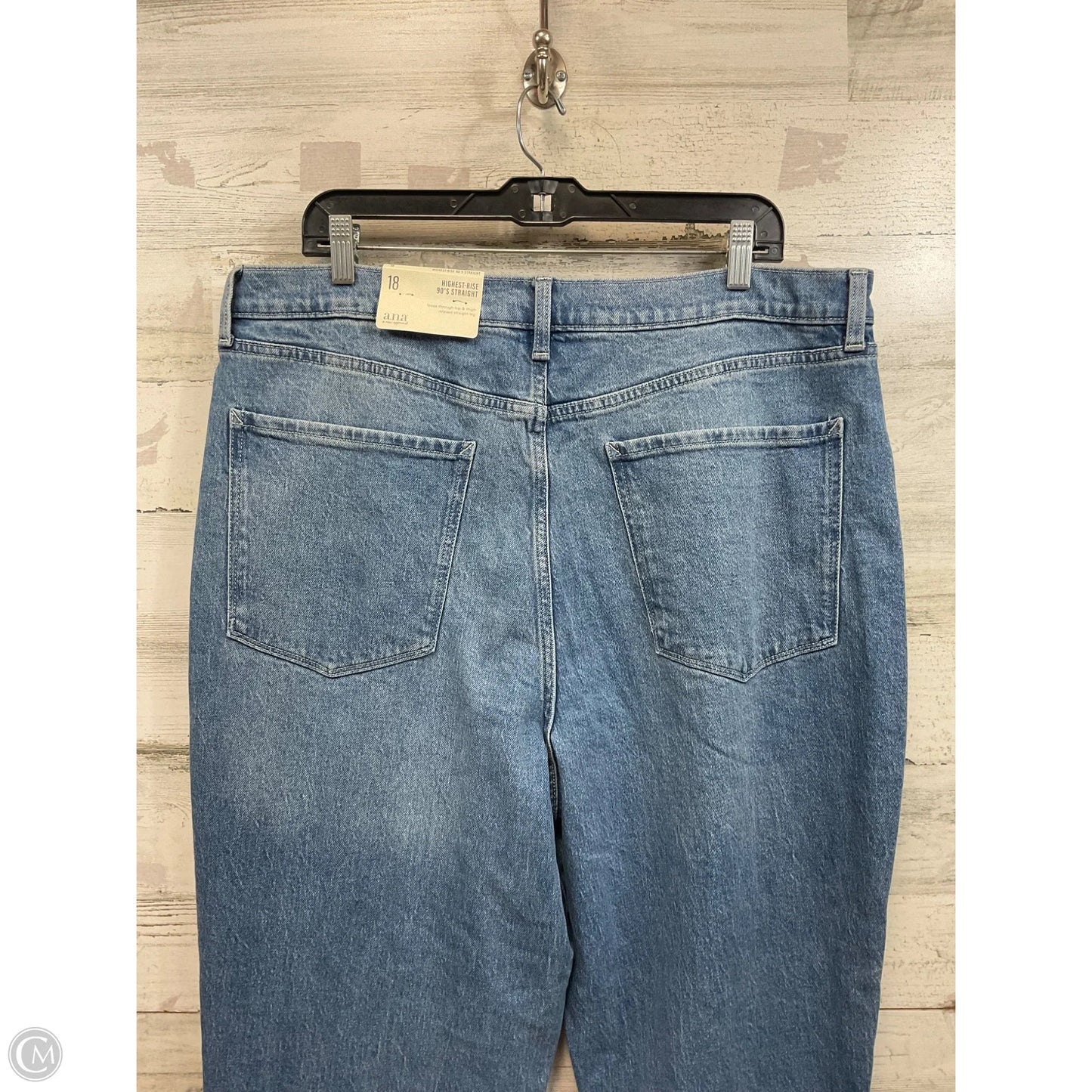 Jeans Straight By Ana In Blue Denim, Size: 18