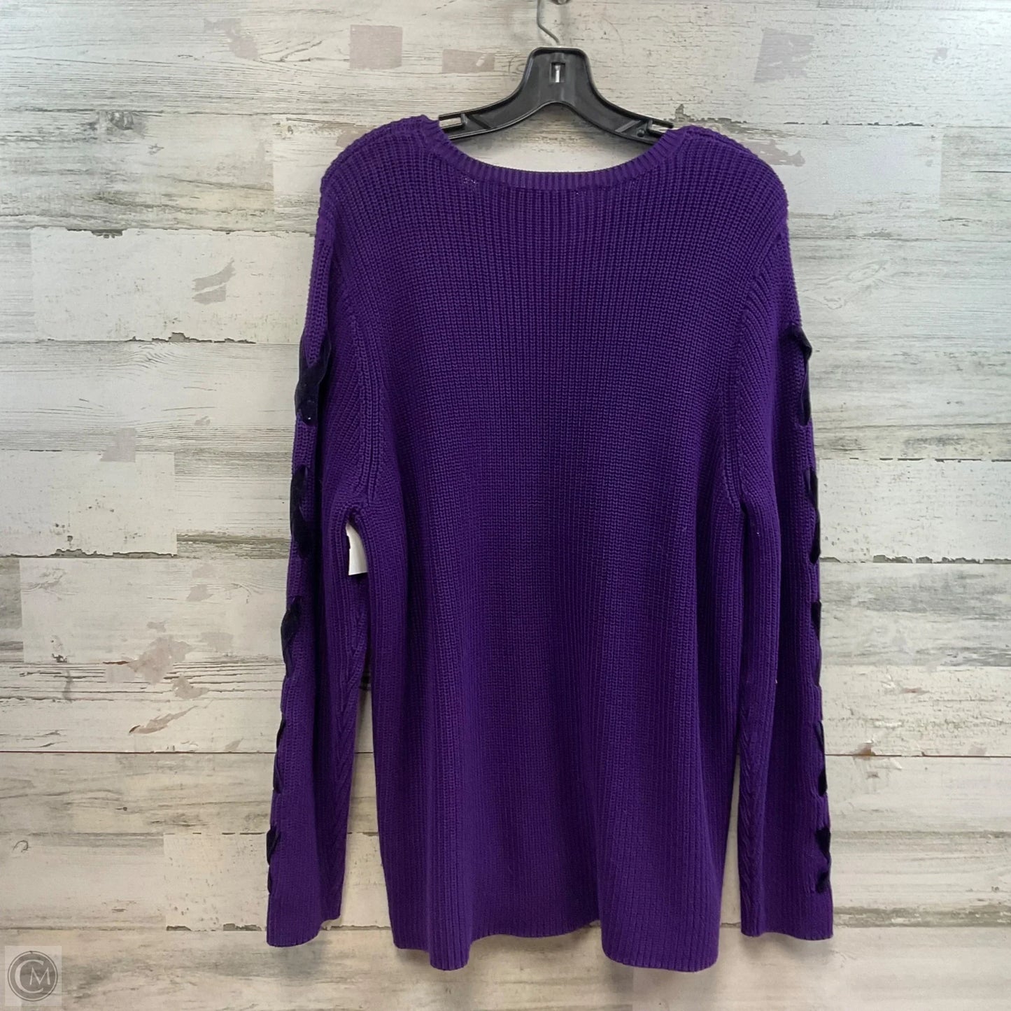 Sweater By Lauren By Ralph Lauren In Purple, Size: 2x