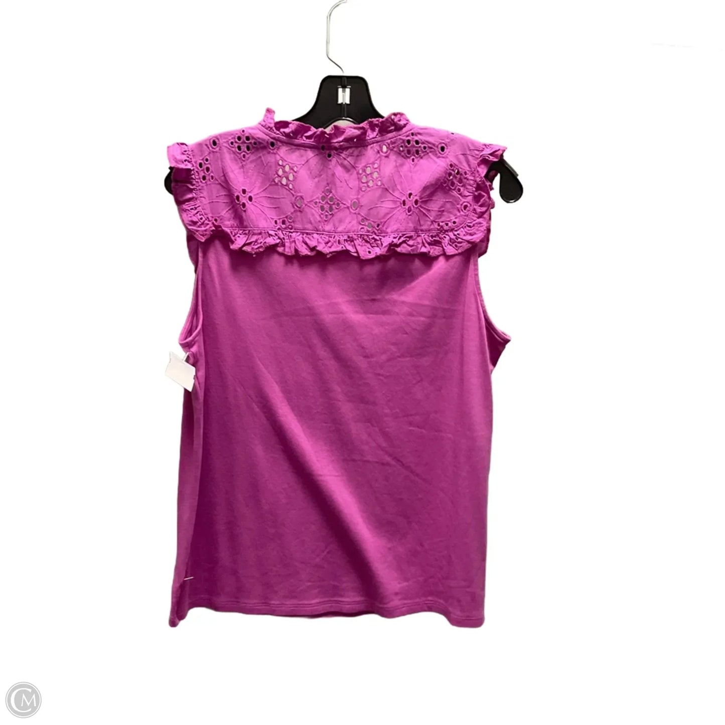 Top Short Sleeve Basic By Ann Taylor In Purple, Size: L