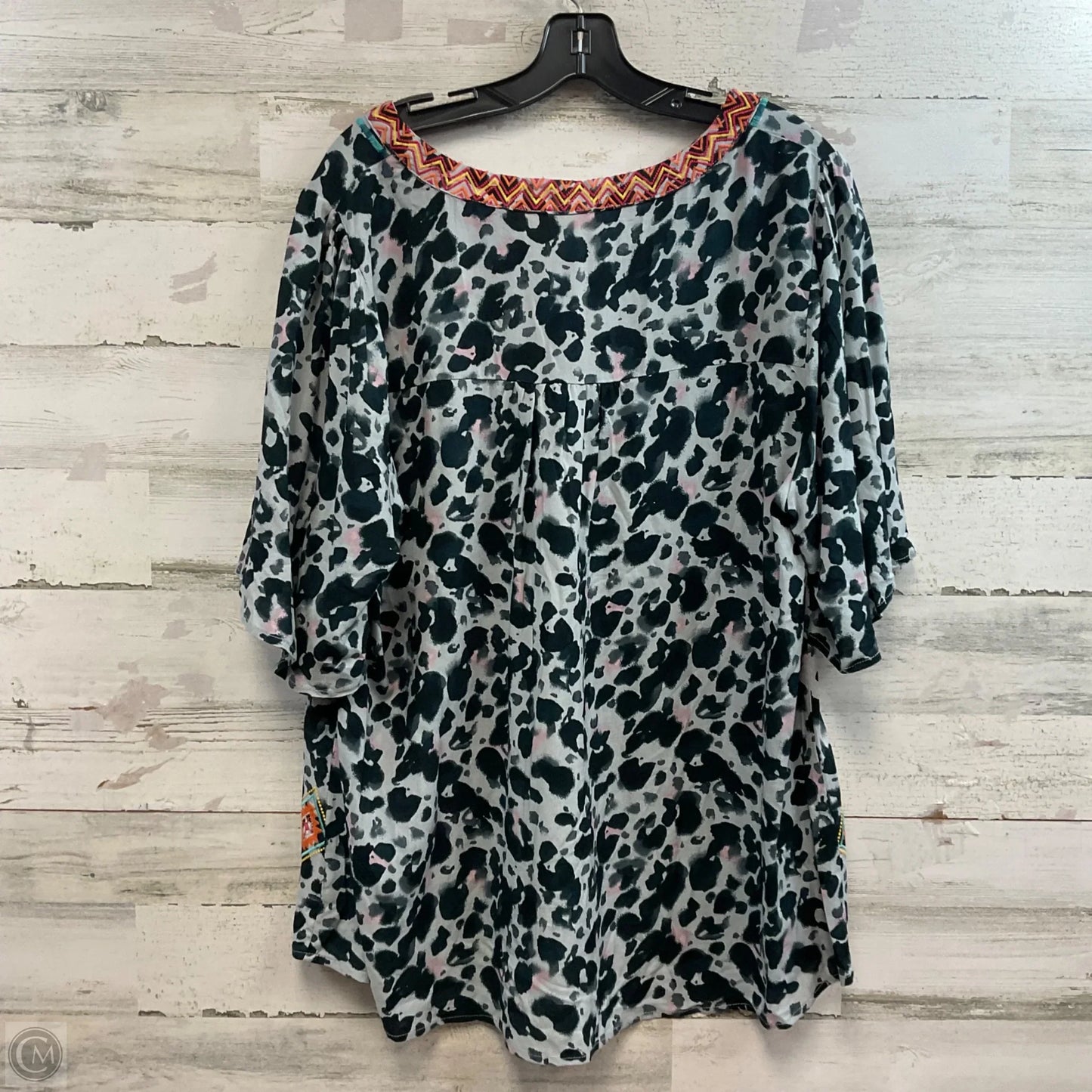 Top Short Sleeve By Savanna Jane In Blue, Size: 2x