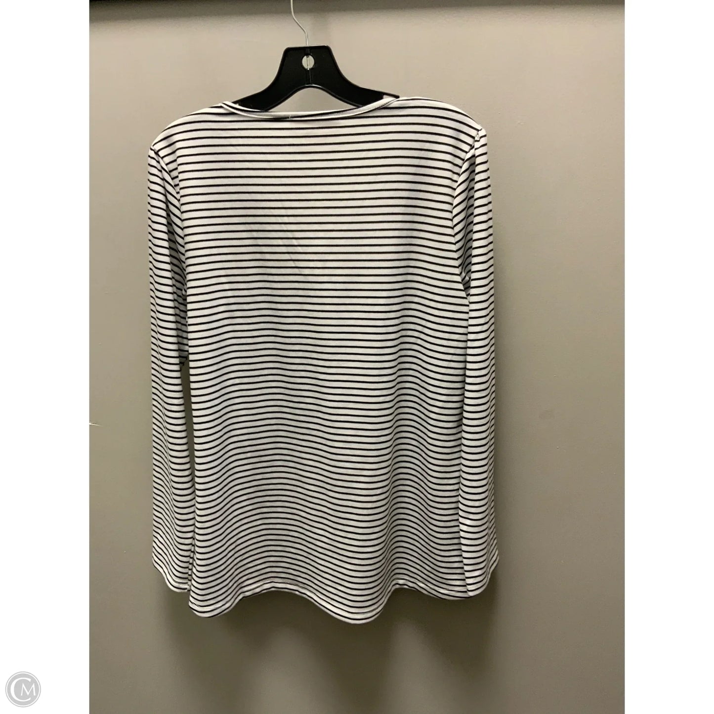 Top Long Sleeve By Savanna Jane In Black & White, Size: L