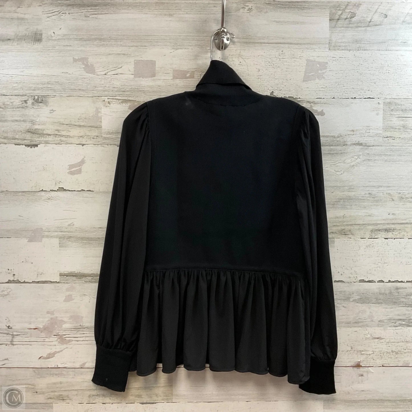 Blouse Long Sleeve By Ann Taylor In Black, Size: S