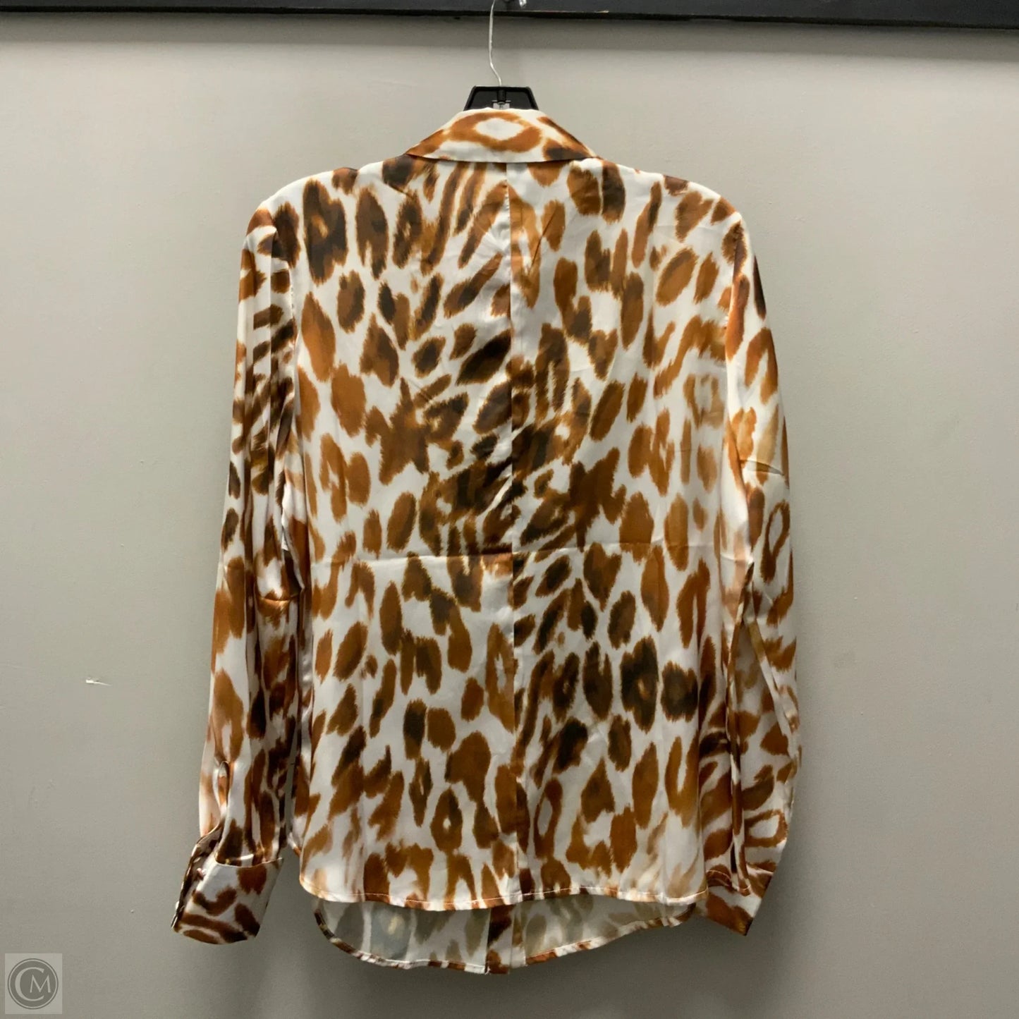 Blouse Long Sleeve By Industry In Brown, Size: L