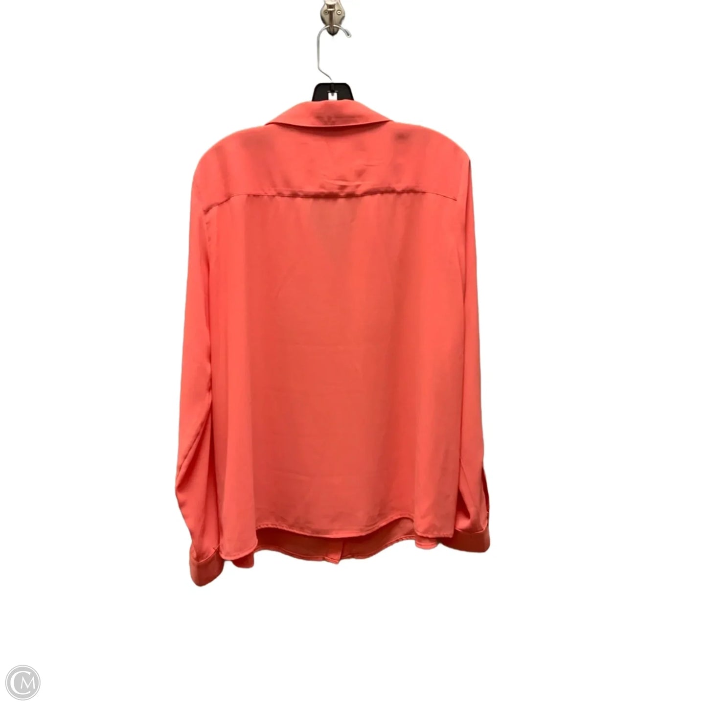 Blouse Long Sleeve By Calvin Klein In Orange, Size: Xl