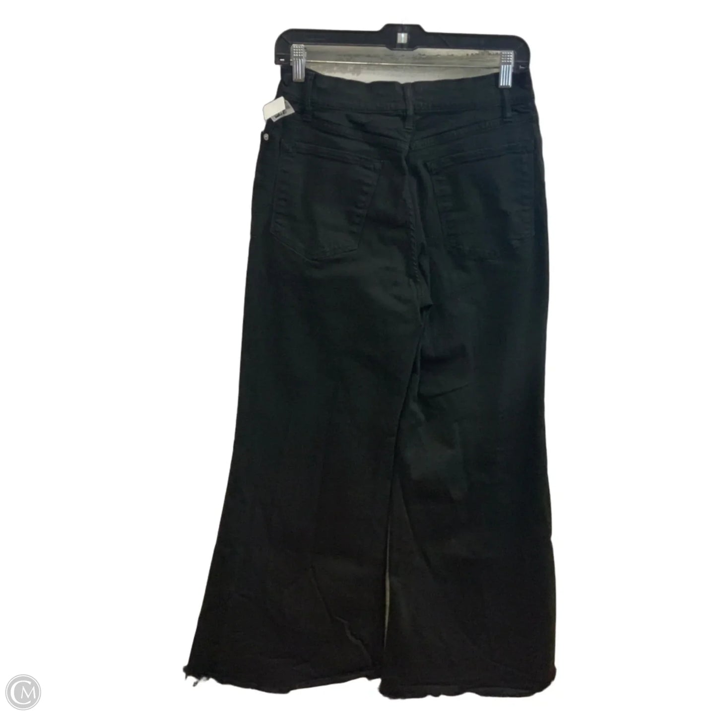 Jeans Wide Leg By Frame In Black Denim, Size: 10