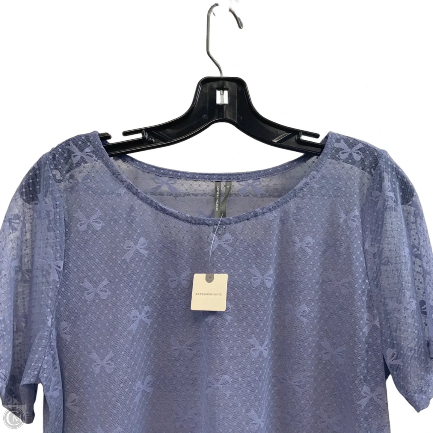 Top Short Sleeve By Anthropologie In Blue, Size: L