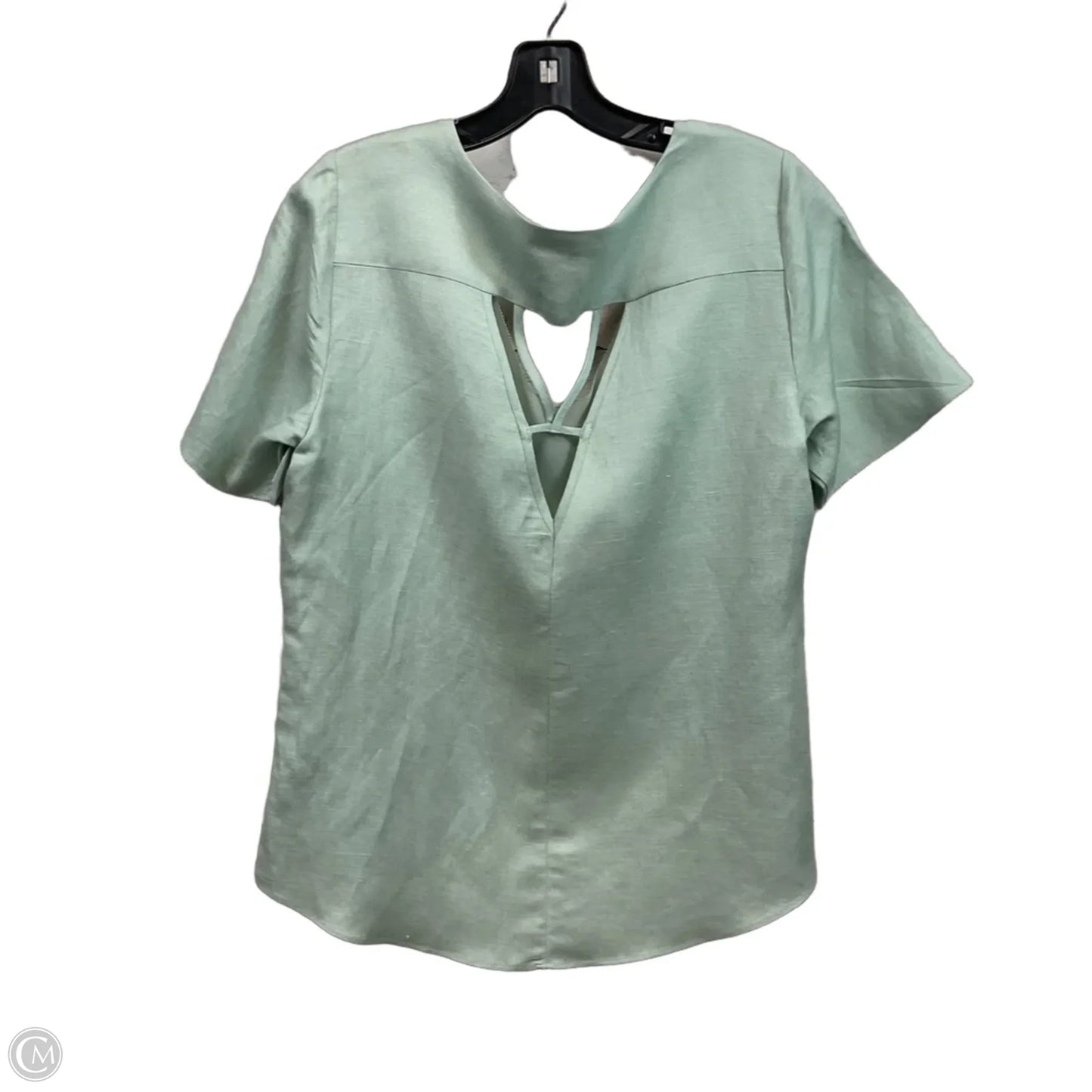 Blouse Short Sleeve By Joan Vass In Green, Size: M