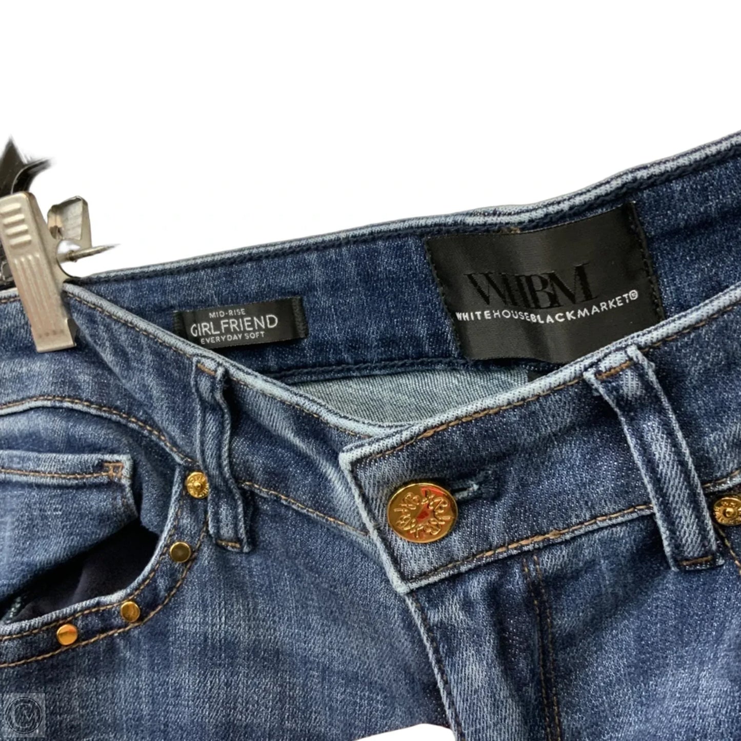 Jeans Straight By White House Black Market In Blue Denim, Size: 6