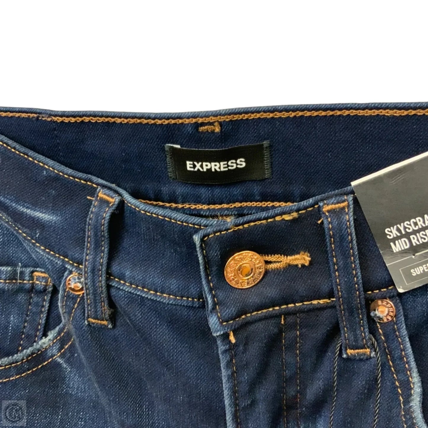 Jeans Straight By Express In Blue Denim, Size: 4l