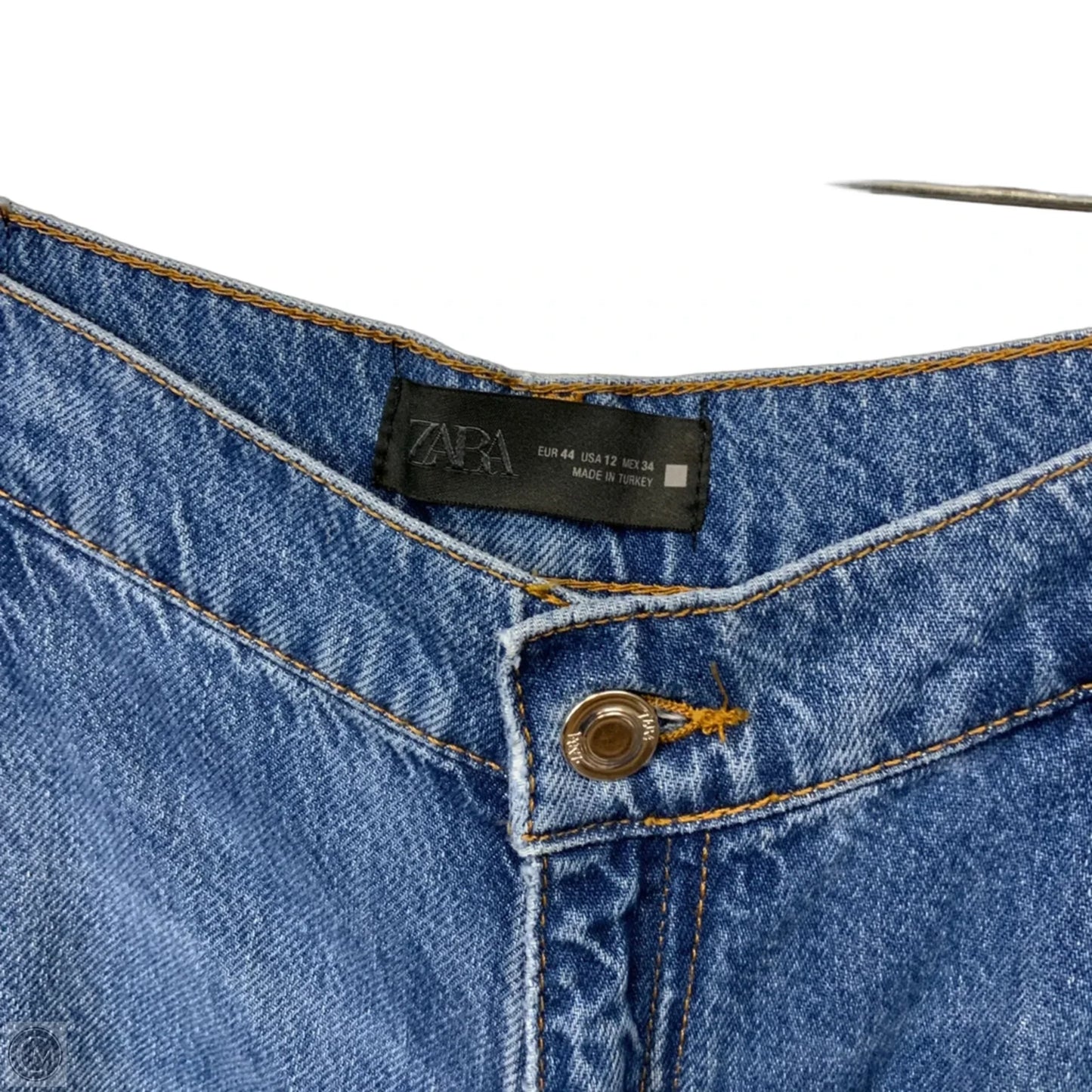 Jeans Wide Leg By Zara In Blue Denim, Size: 12
