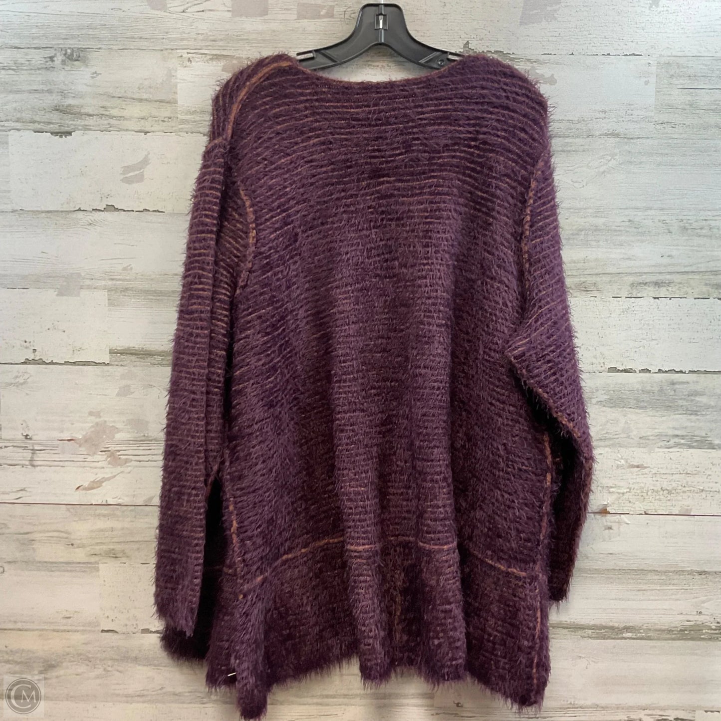 Sweater Cardigan By Logo In Maroon, Size: 2x