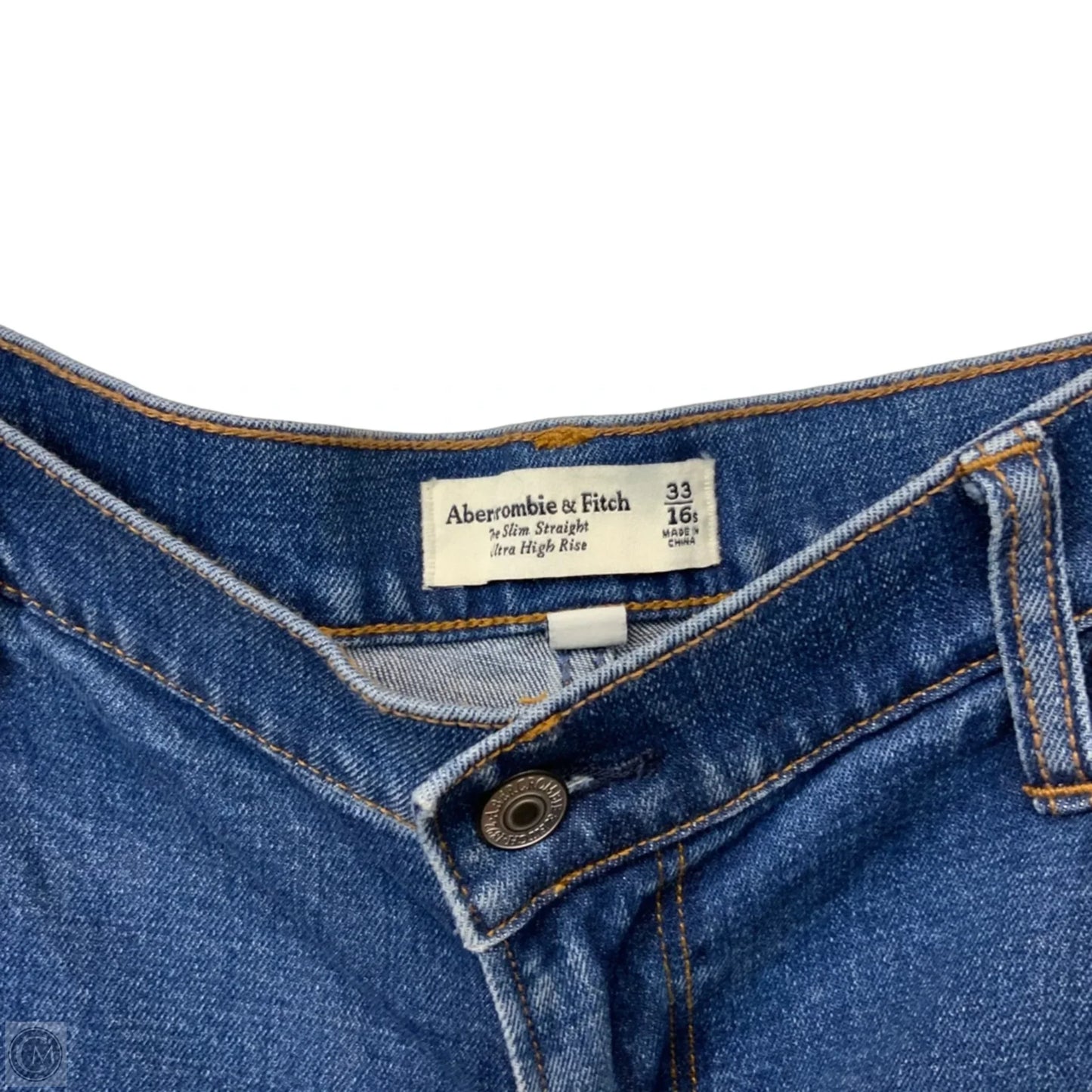 Jeans Straight By Abercrombie And Fitch In Blue Denim, Size: 16