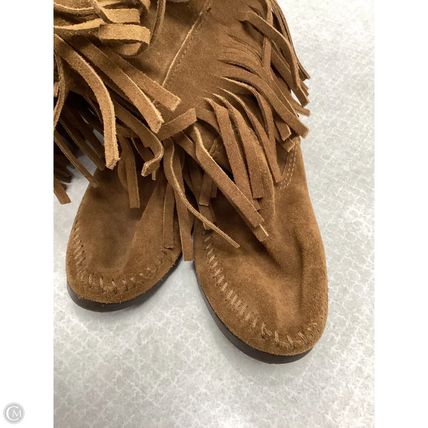 Boots Mid-calf Heels By Minnetonka In Brown, Size: 6