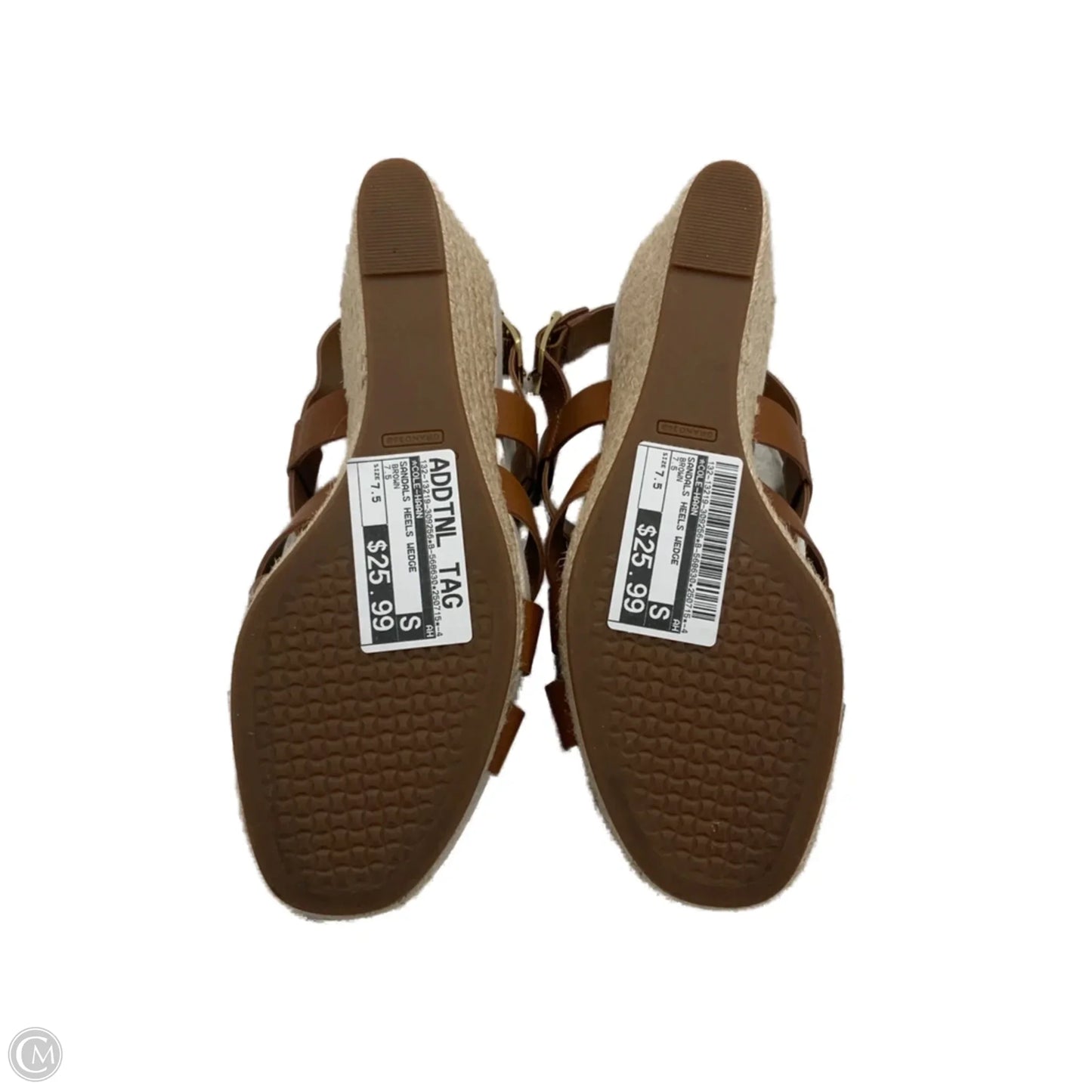 Sandals Heels Wedge By Cole-haan In Brown, Size: 7.5