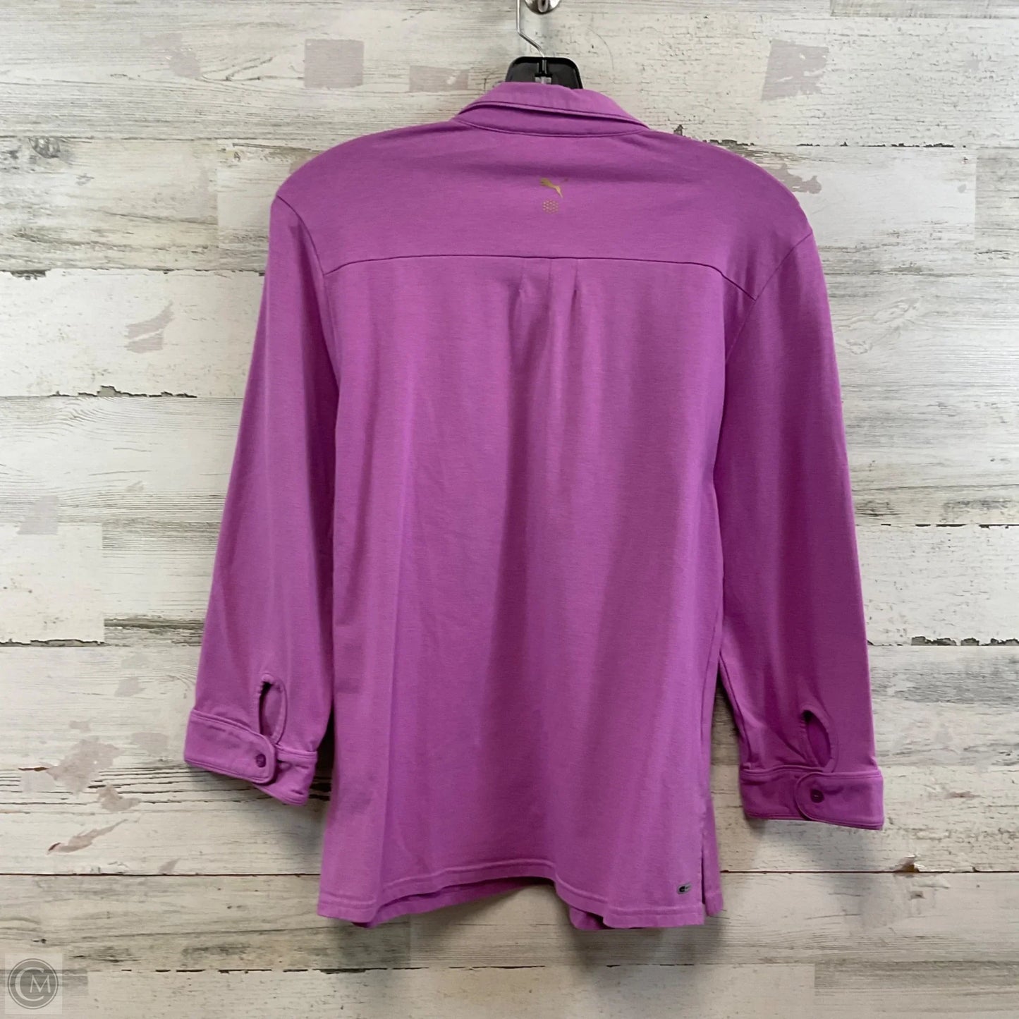 Athletic Top Long Sleeve Collar By Puma In Purple, Size: Xl