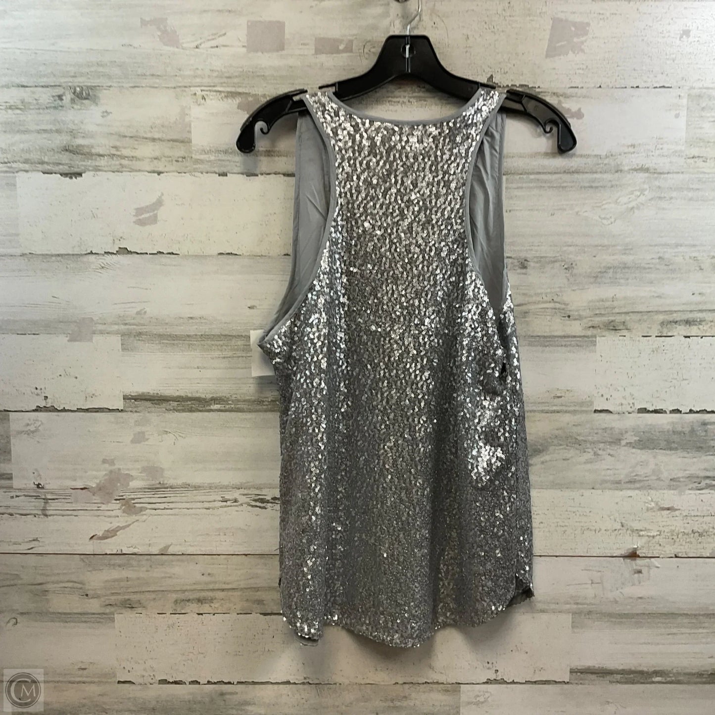 Top Sleeveless By Gap In Silver, Size: M