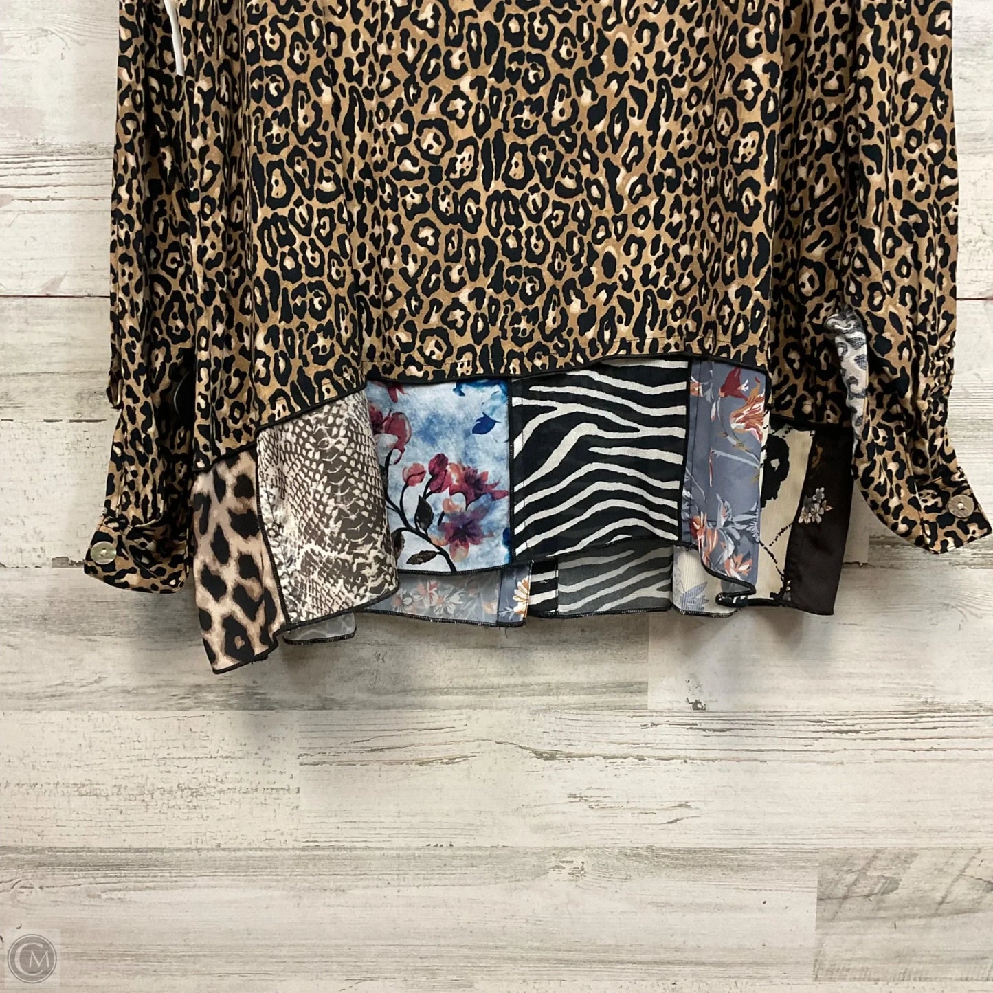 Blouse Long Sleeve By John Mark In Animal Print, Size: 2x