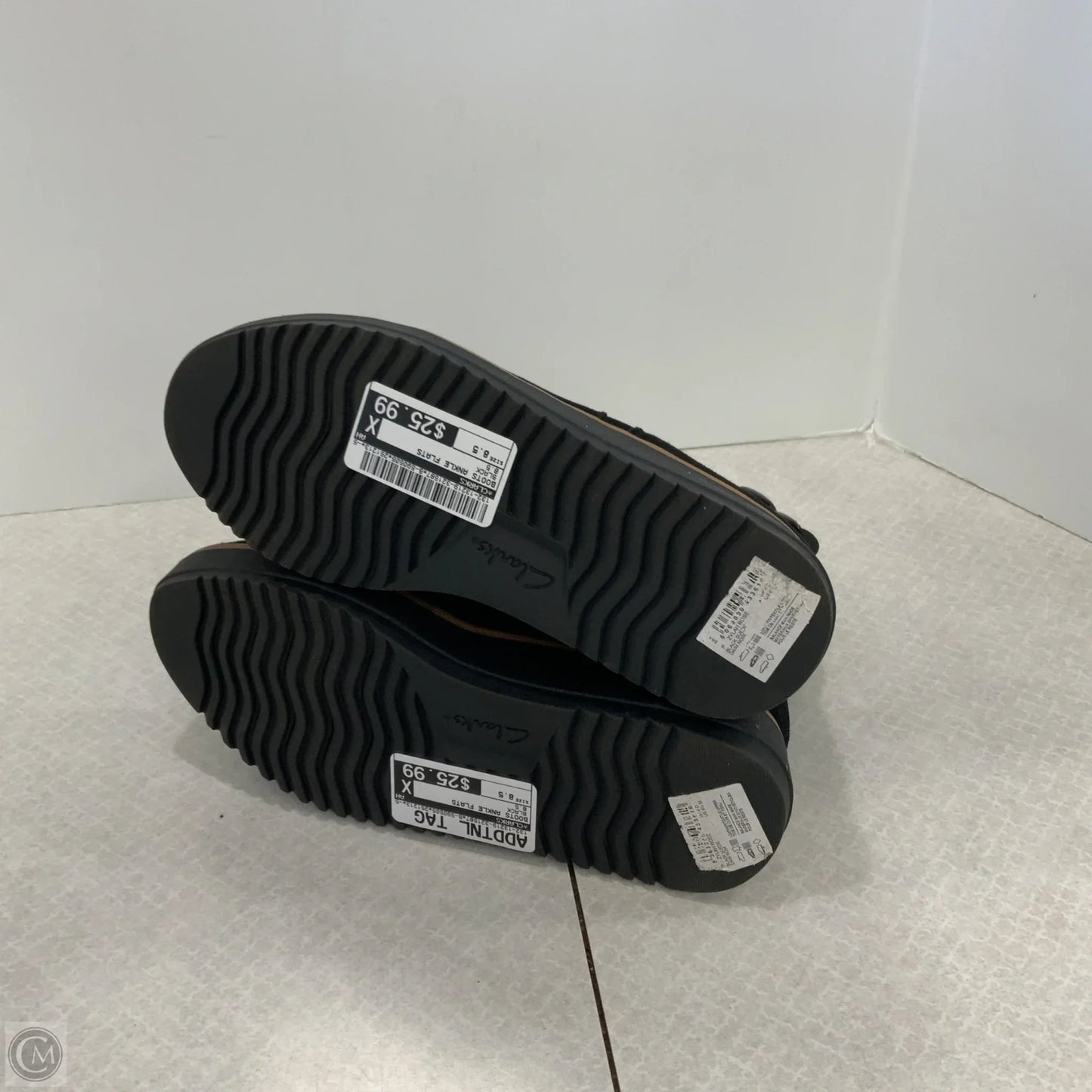 Boots Ankle Flats By Clarks In Black, Size: 8.5