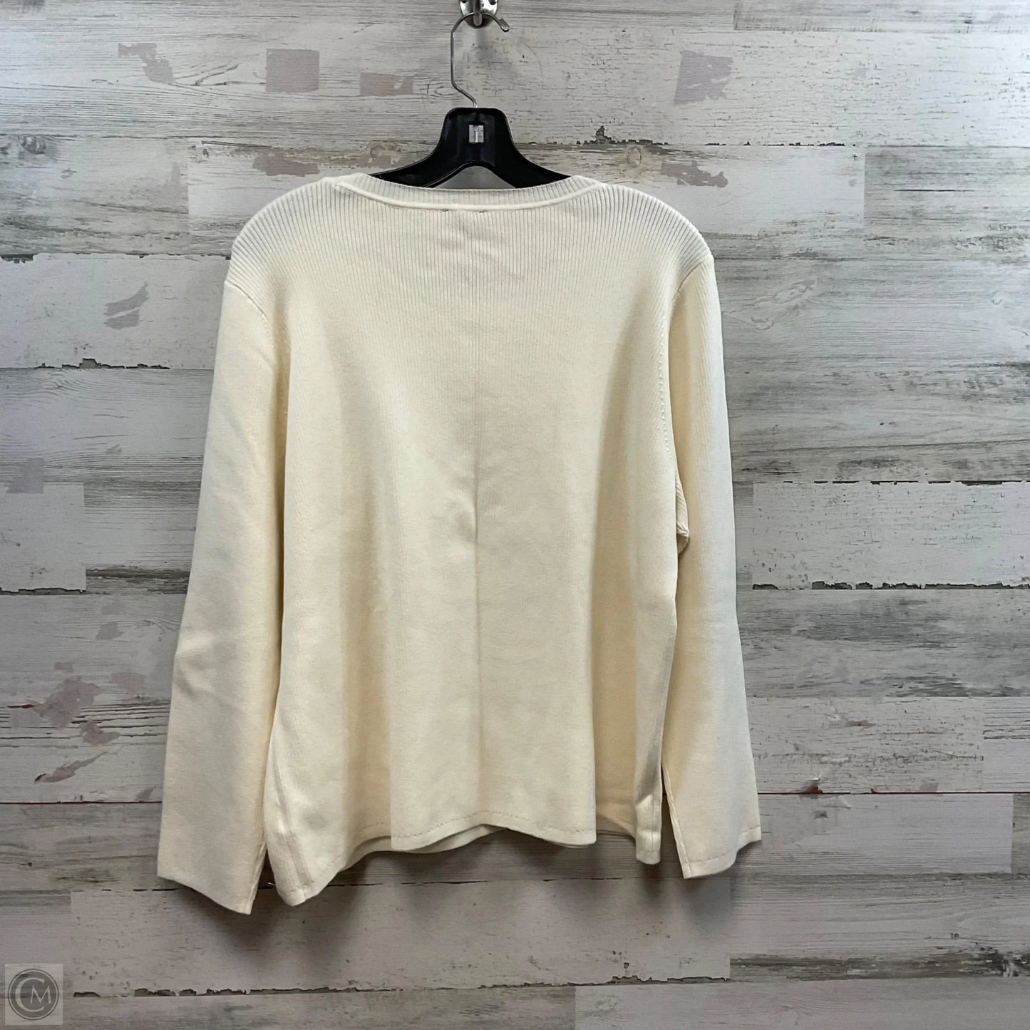 Top Long Sleeve By Talbots In Cream, Size: 3x