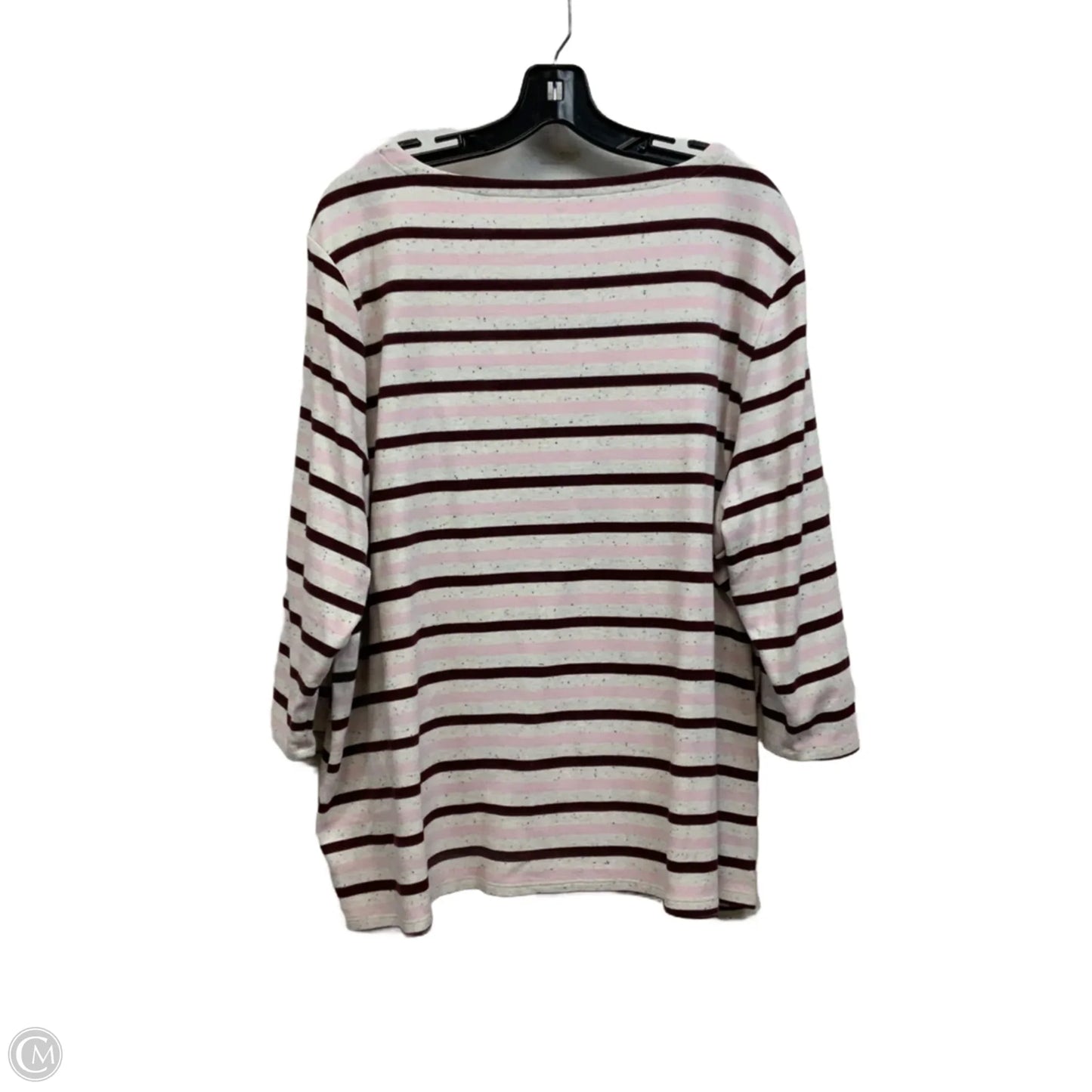 Top 3/4 Sleeve By Talbots In Striped Pattern, Size: 3x