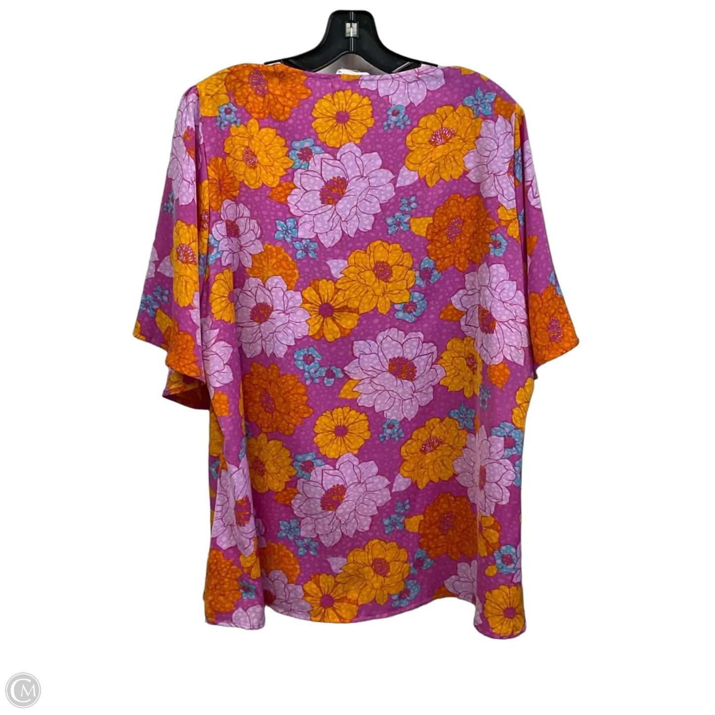 Top Short Sleeve By Emily Wonder In Pink, Size: 1x