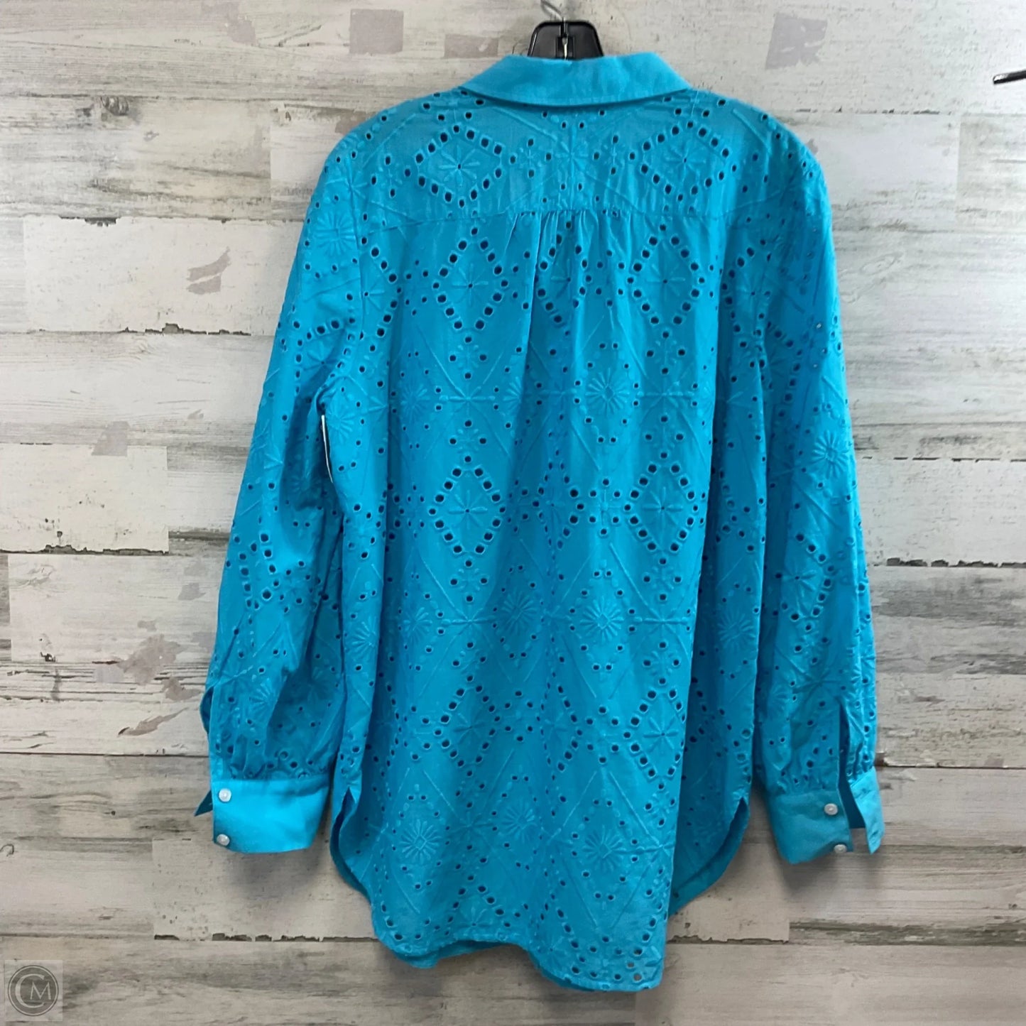 Blouse Long Sleeve By Talbots In Blue, Size: L