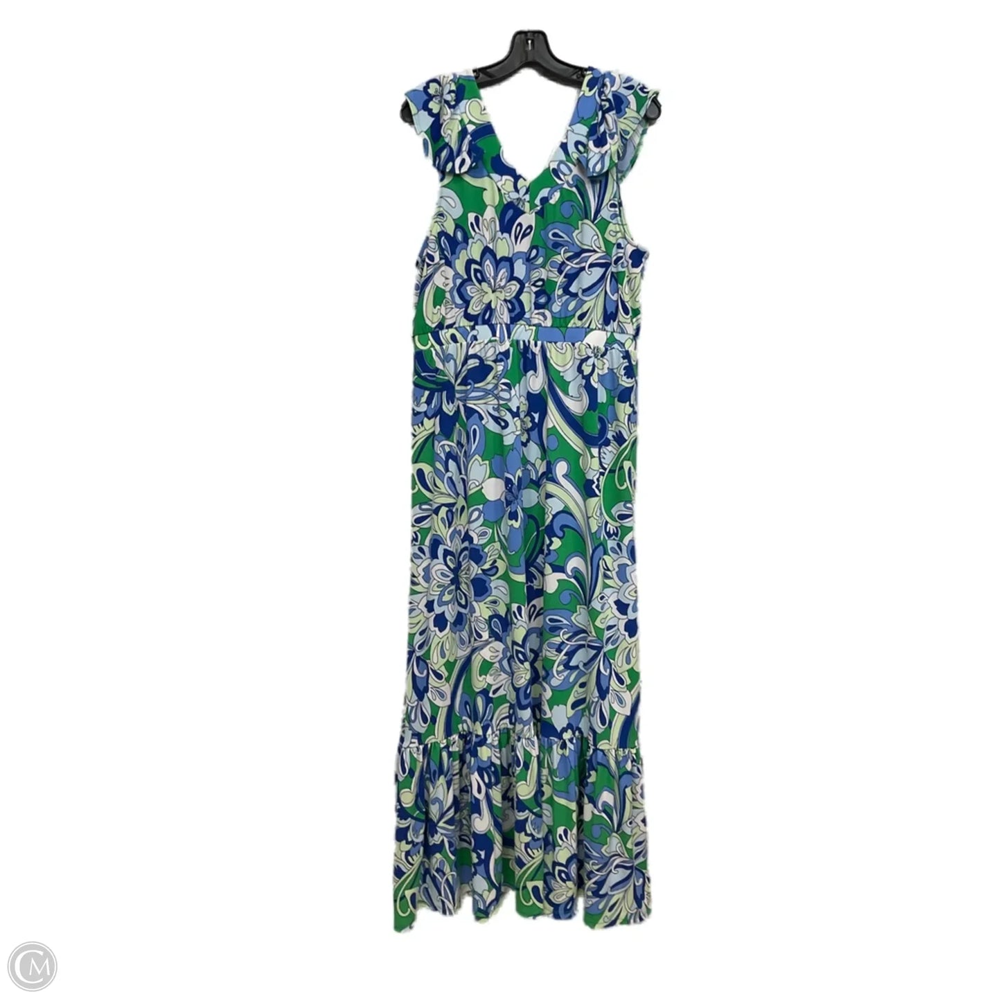 Dress Casual Maxi By Iman Hsn In Blue & Green, Size: Xl