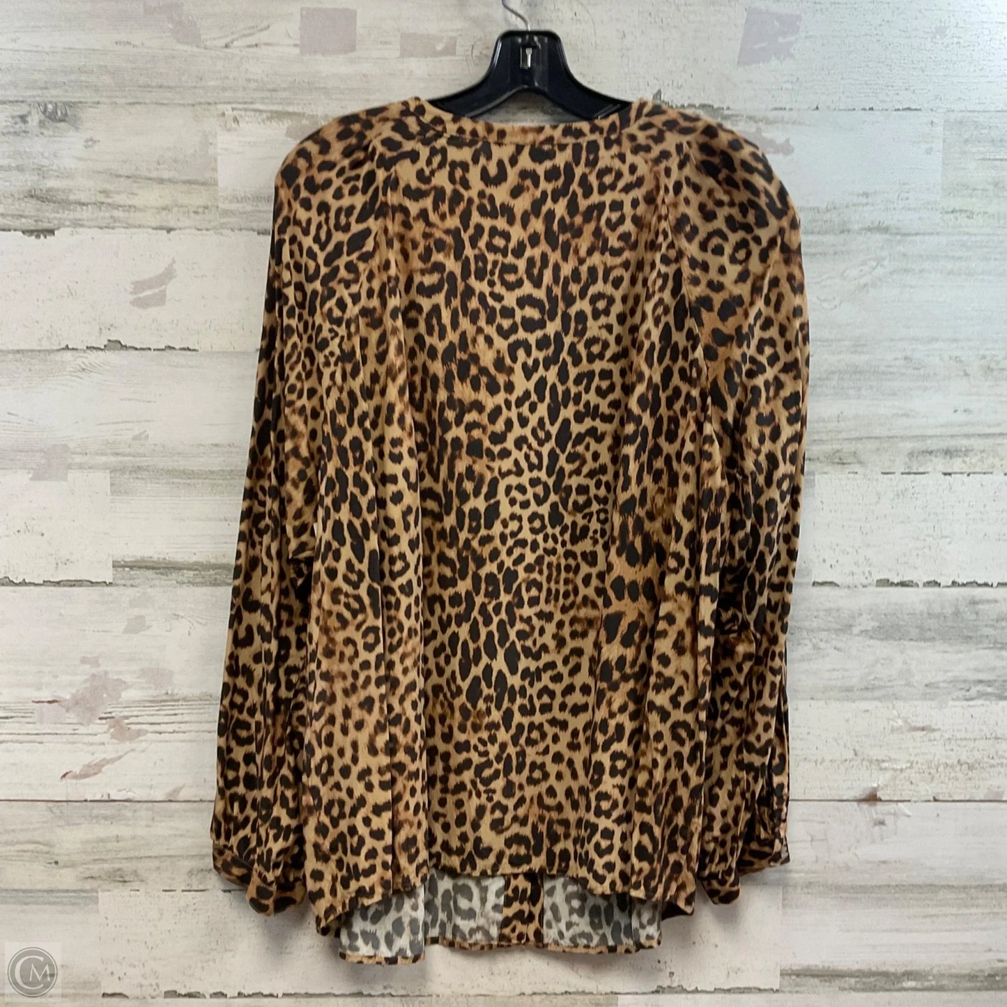Blouse Long Sleeve By J. Jill In Animal Print, Size: 2x