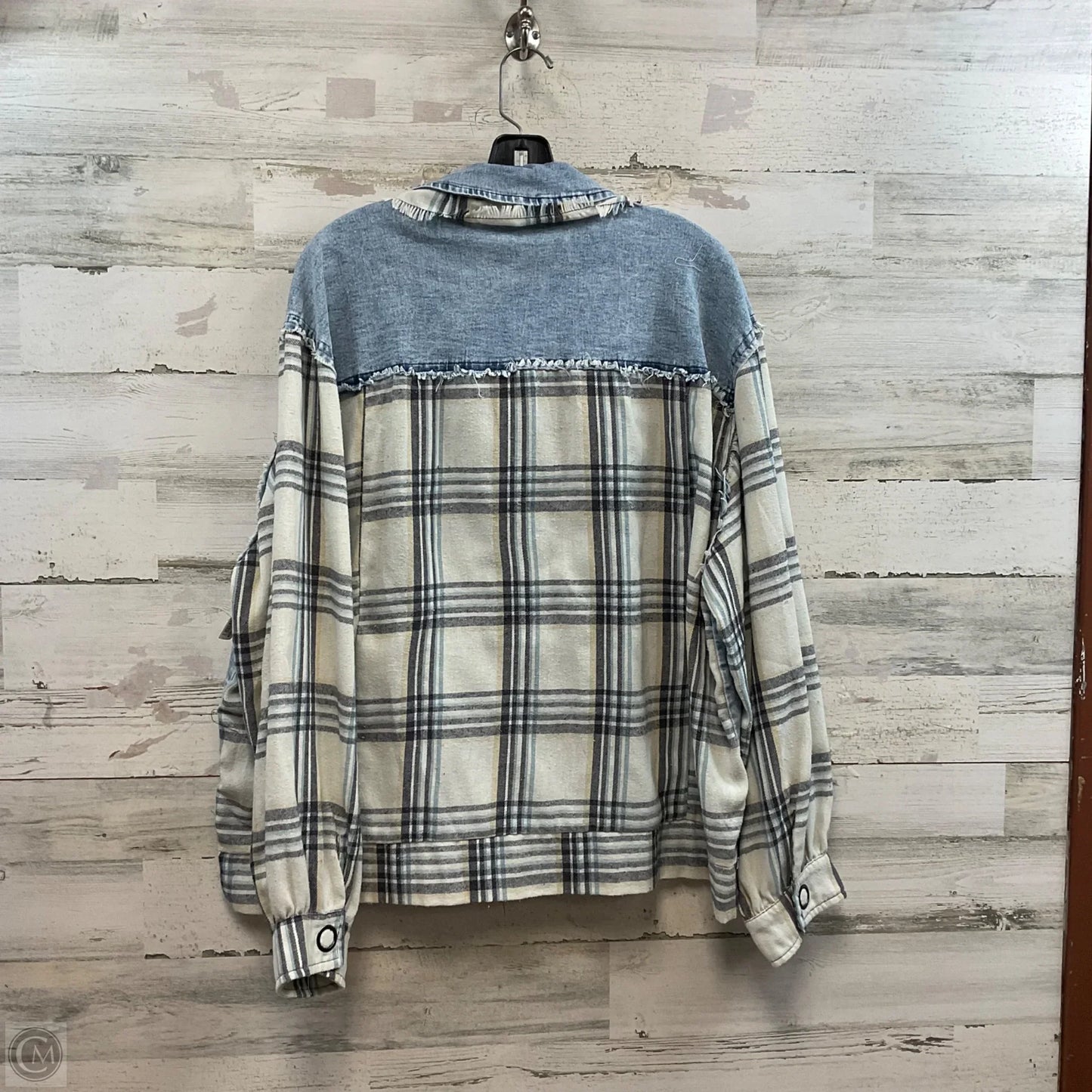 Jacket Shirt By Bibi In Blue Denim, Size: Xl